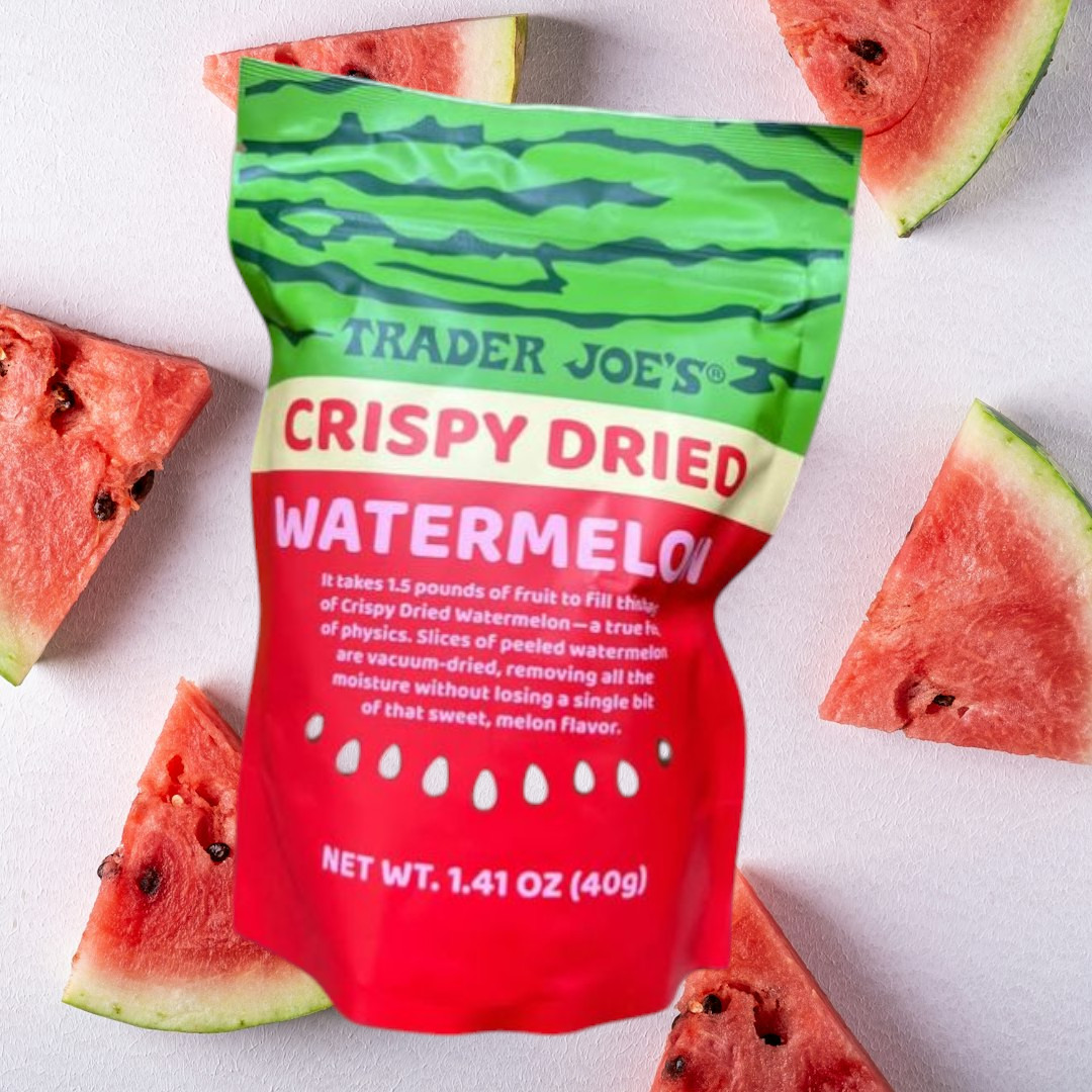 Trader Joe’s 1.41 oz CRISPY DRIED WATERMELON Sweet Fruit Snack Chips *BB 1/2027*