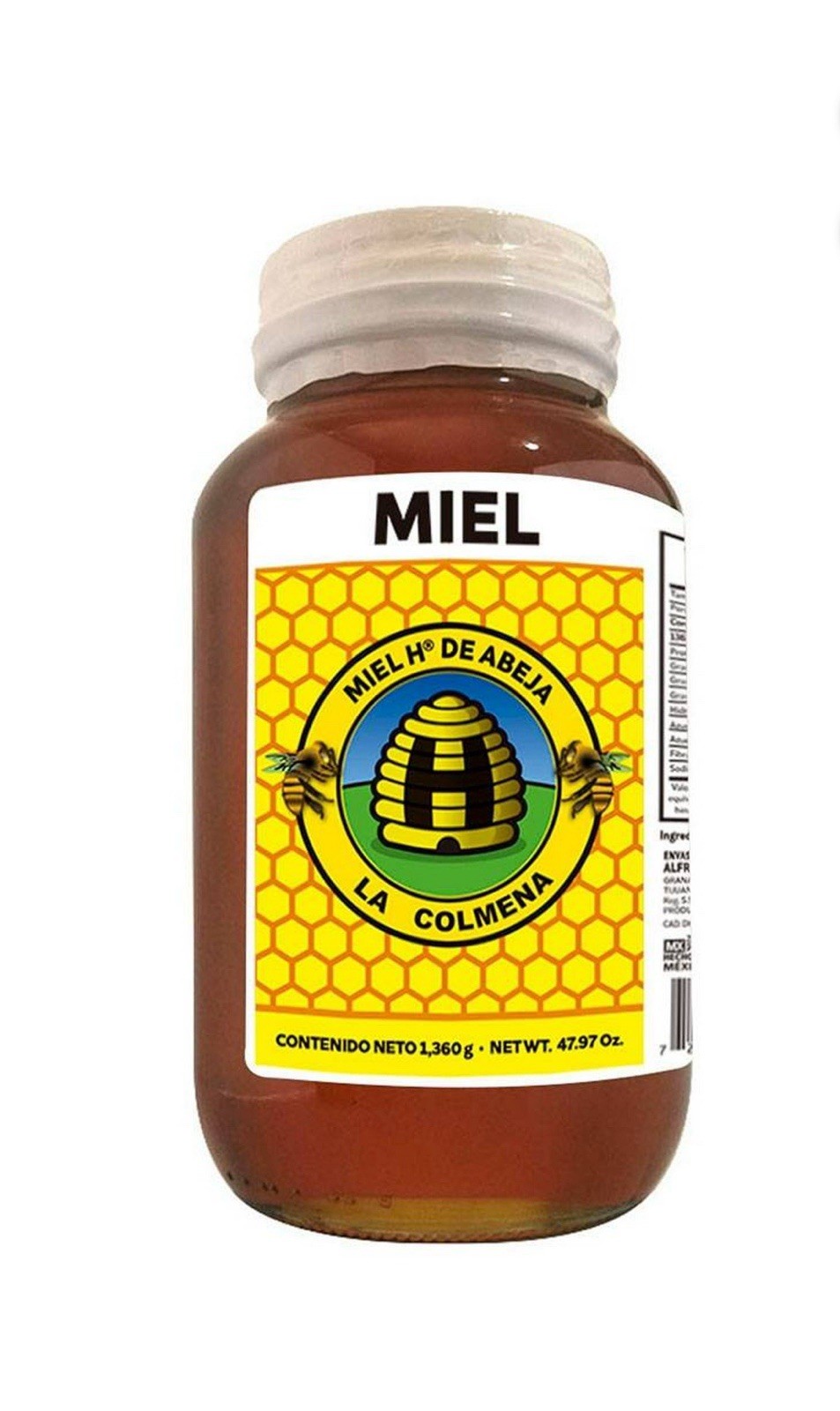 HONEY 100% Pure & Natural 1.360gr Miel De Abeja Pura & Natural 35Oz La Colmena
