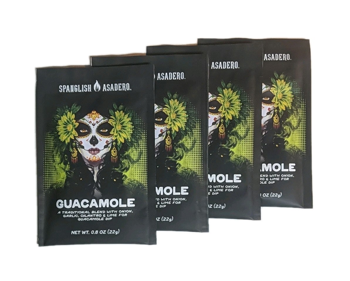 Spanglish Asadero Guacamole Seasoning (Lot Of 4) 0.8oz. Traditional Spice Blend