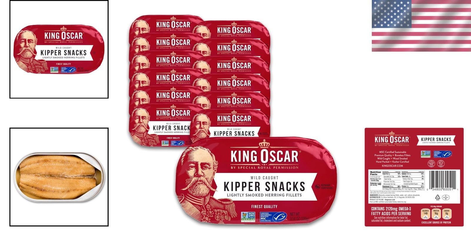 High-Protein Canned Herring, 12 Pack of 3.54 oz Fillets – Keto Friendly Snack