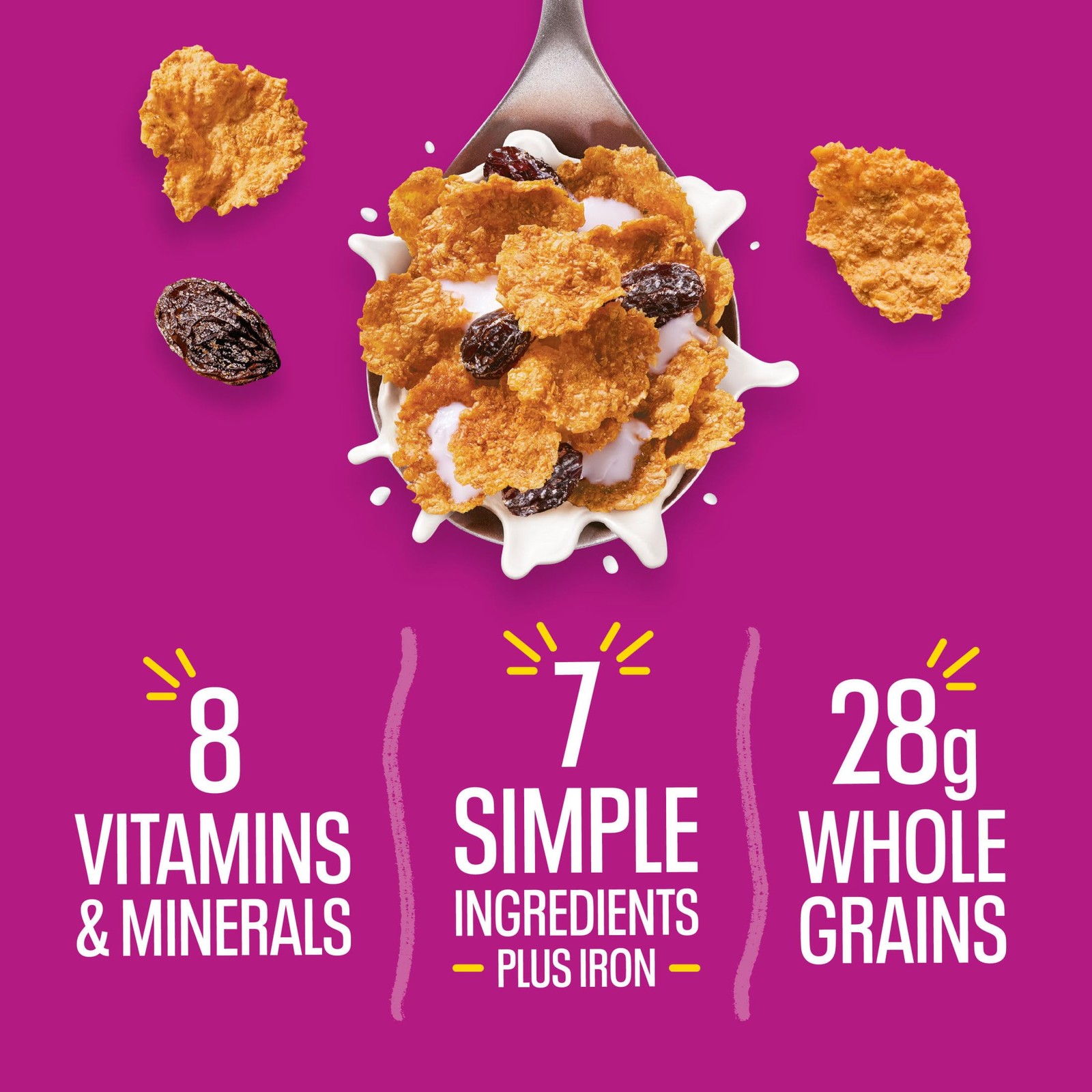 Raisin Bran Breakfast Cereal High Fiber 28g Whole Grain 20.9 oz