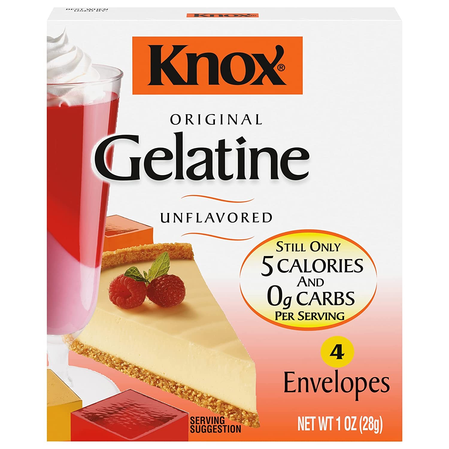 Knox Unflavored Gelatin 4 Envelopes, 1 oz