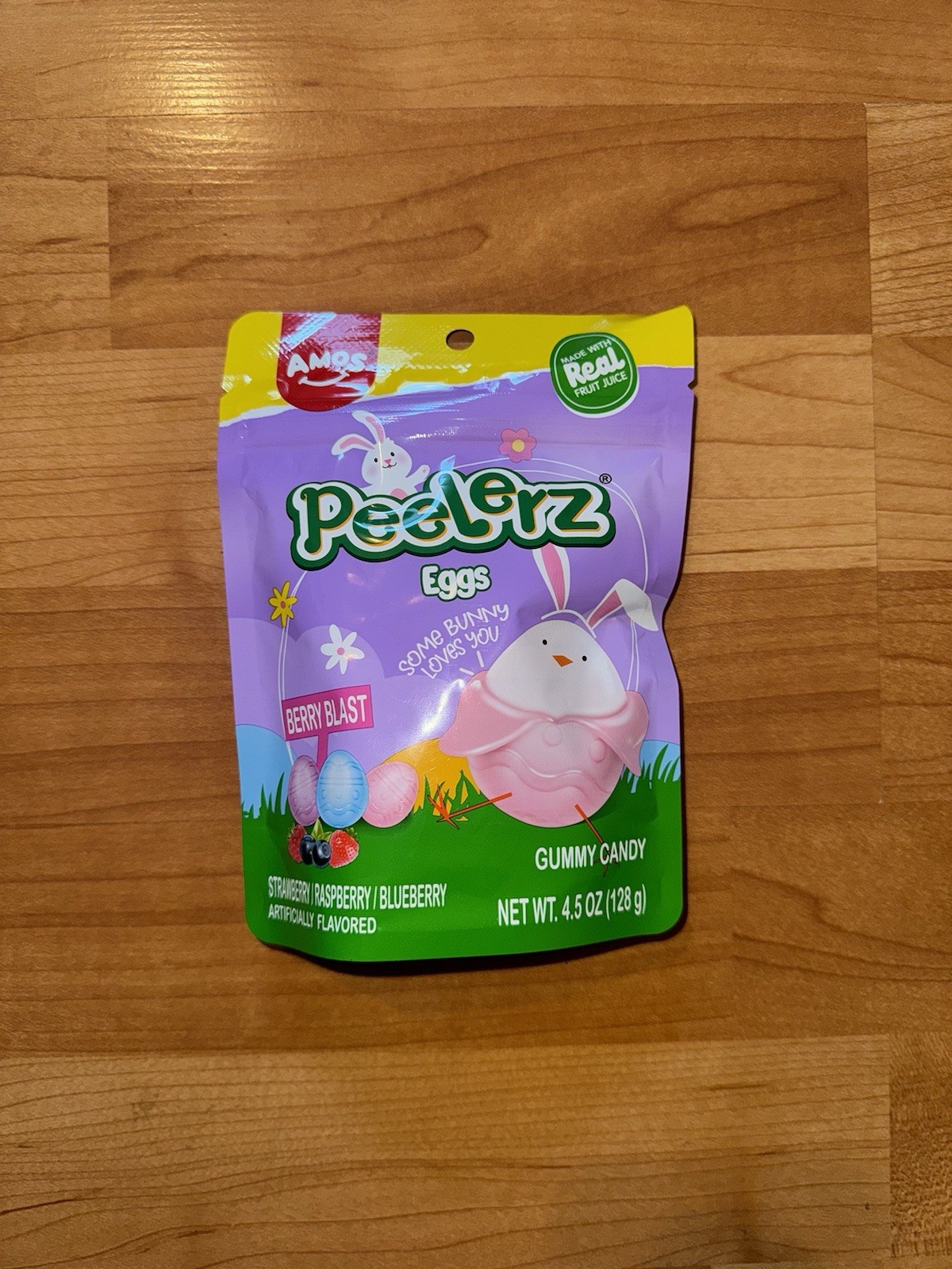 New Easter/Spring Amos Peelerz Gummy Peelable Candy Eggs, 4.5 oz bag