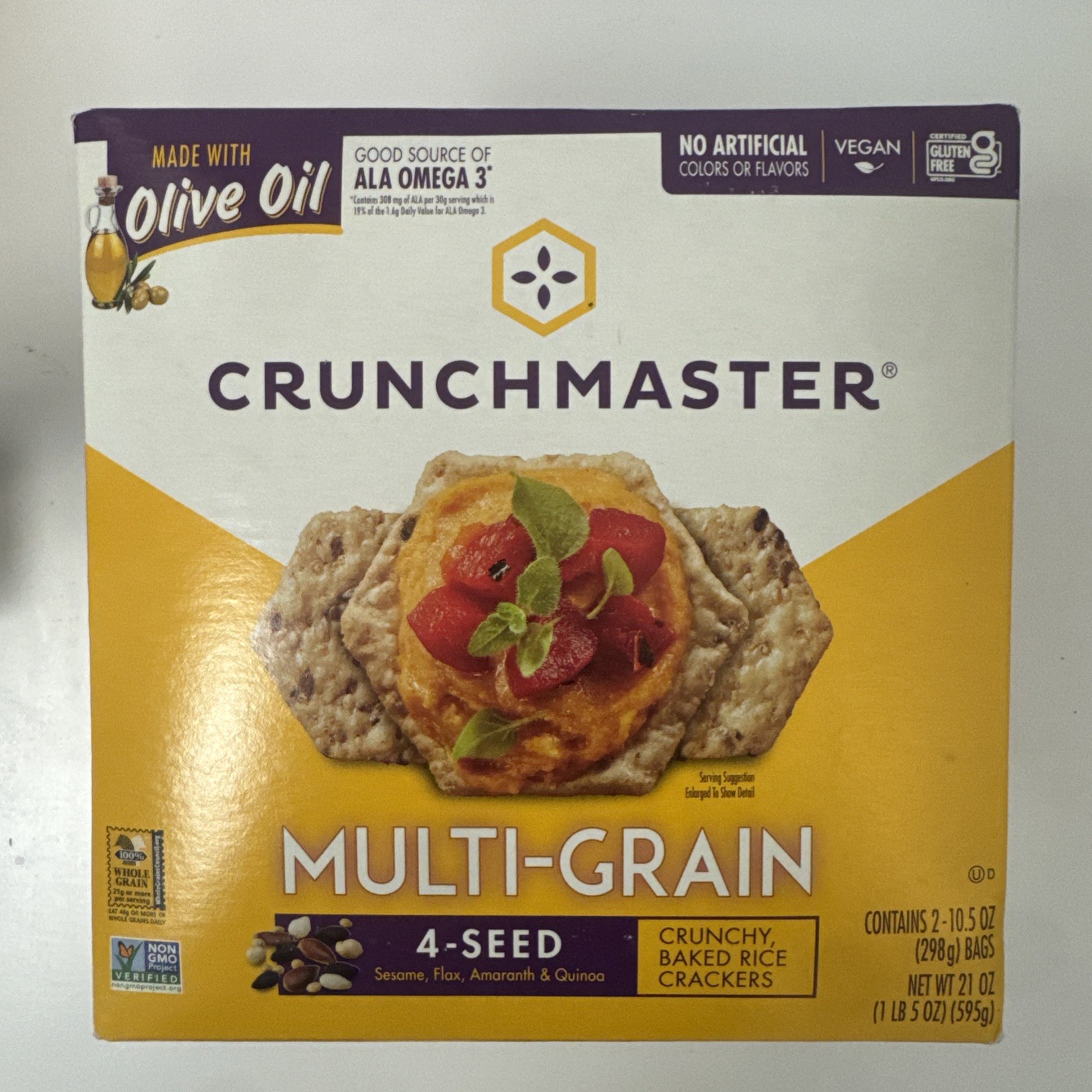 Whole Grain Gluten Free Multi Grain Crackers 10.5 Ounce Pack of 2
