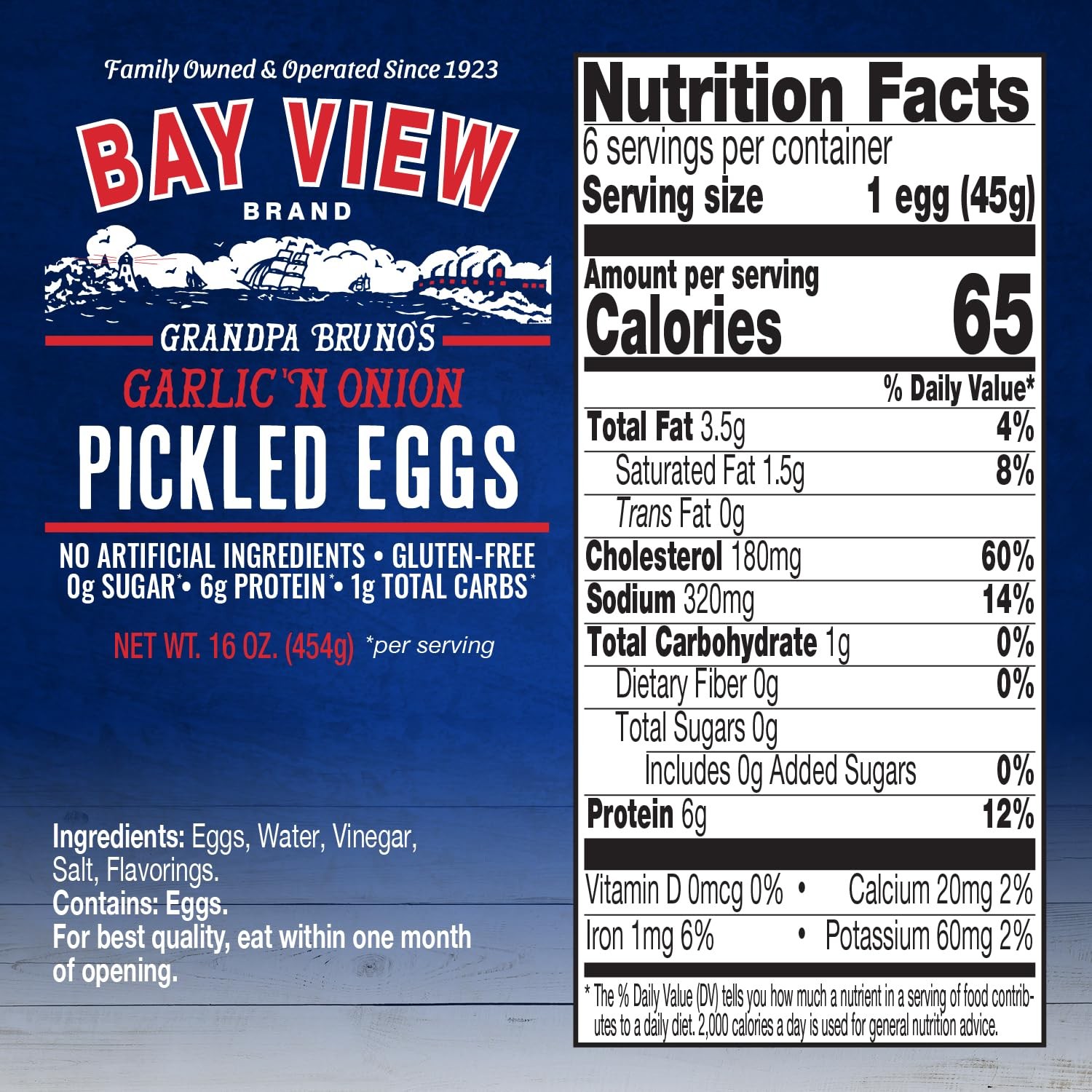 Pickled Eggs Garlic Onion No Artificial Ingredients Gluten Free 16oz