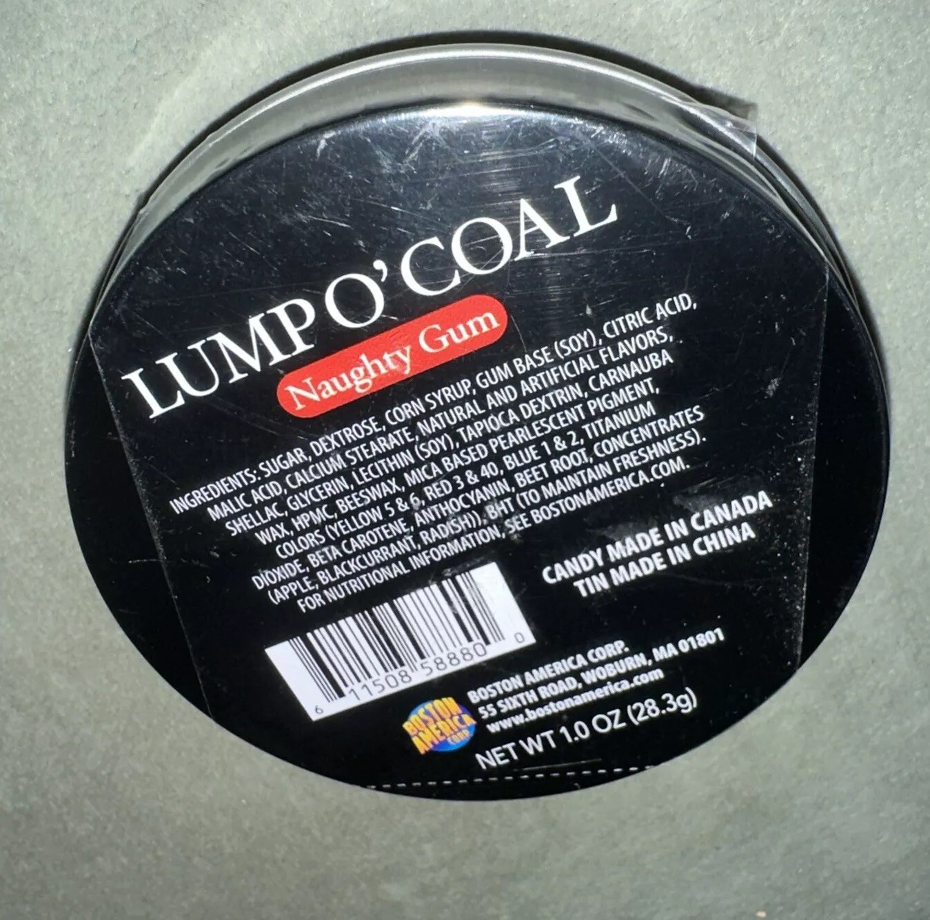 Christmas Stocking Stuffer Lump O’ Coal Naughty Gum BRAND NEW Boston America New