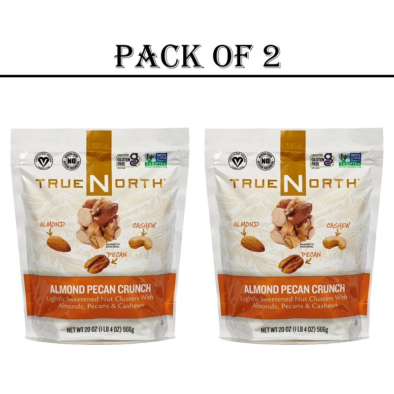 2 Packs True North Almond Pecan Crunch 20 oz Each Pack, Total 40 oz