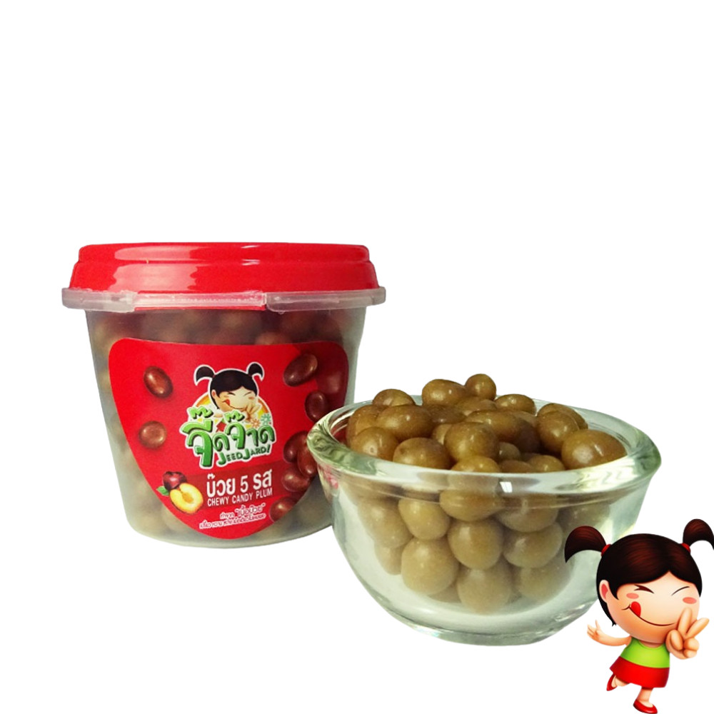 Thai Plum Candy JeedJard Chewy Candy Plum 5 Flavor Snack 80g x 4
