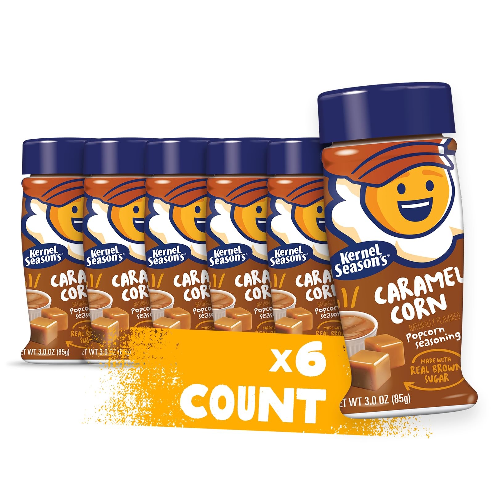 Caramel Popcorn Seasoning, 2.85 oz – Perfect for Movie Nights (Pack of 6)