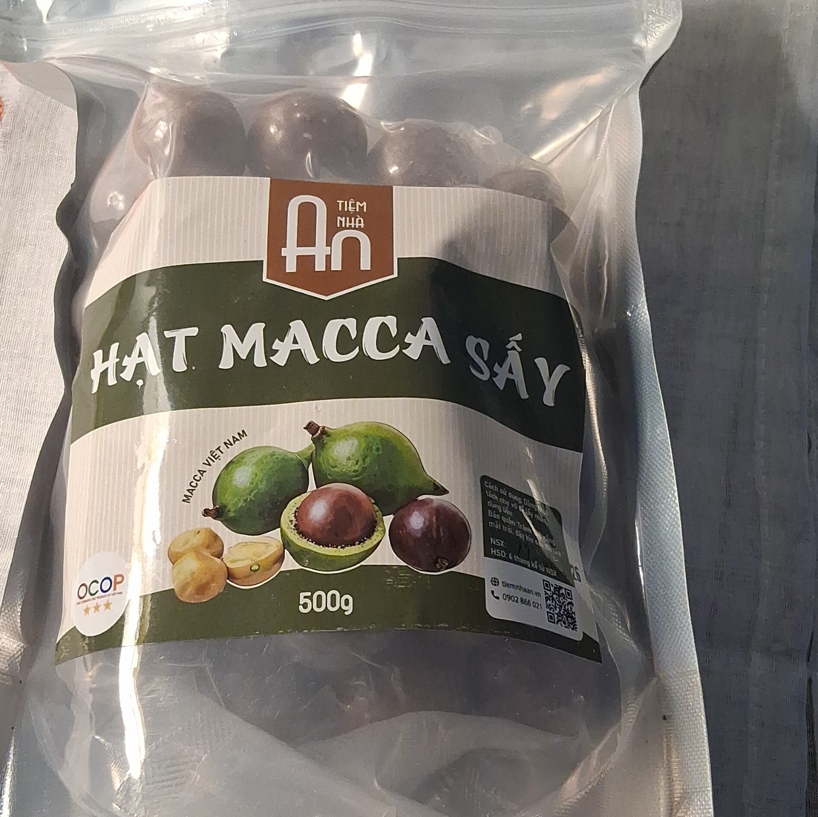 An Hạt Macca Sấy Dried Macadamia Nuts 500 g OCOP Vietnam Baking Nut & Seed