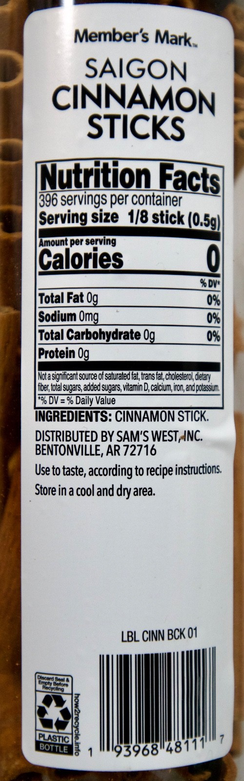 Member’s Mark Saigon Cinnamon Sticks 7 oz – 2” Quills, Vietnam Origin