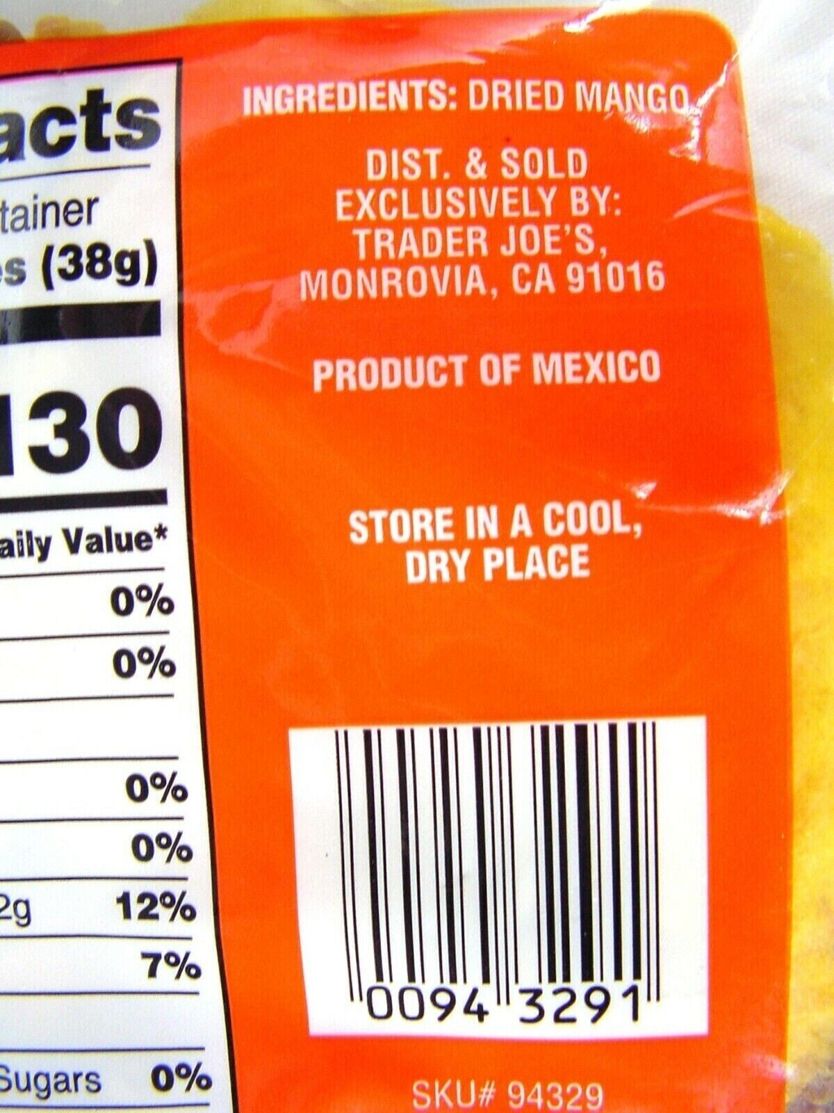 4 Packs Trader Joe’s Dried Fruit Just Mango Slices 6 oz Each Pack
