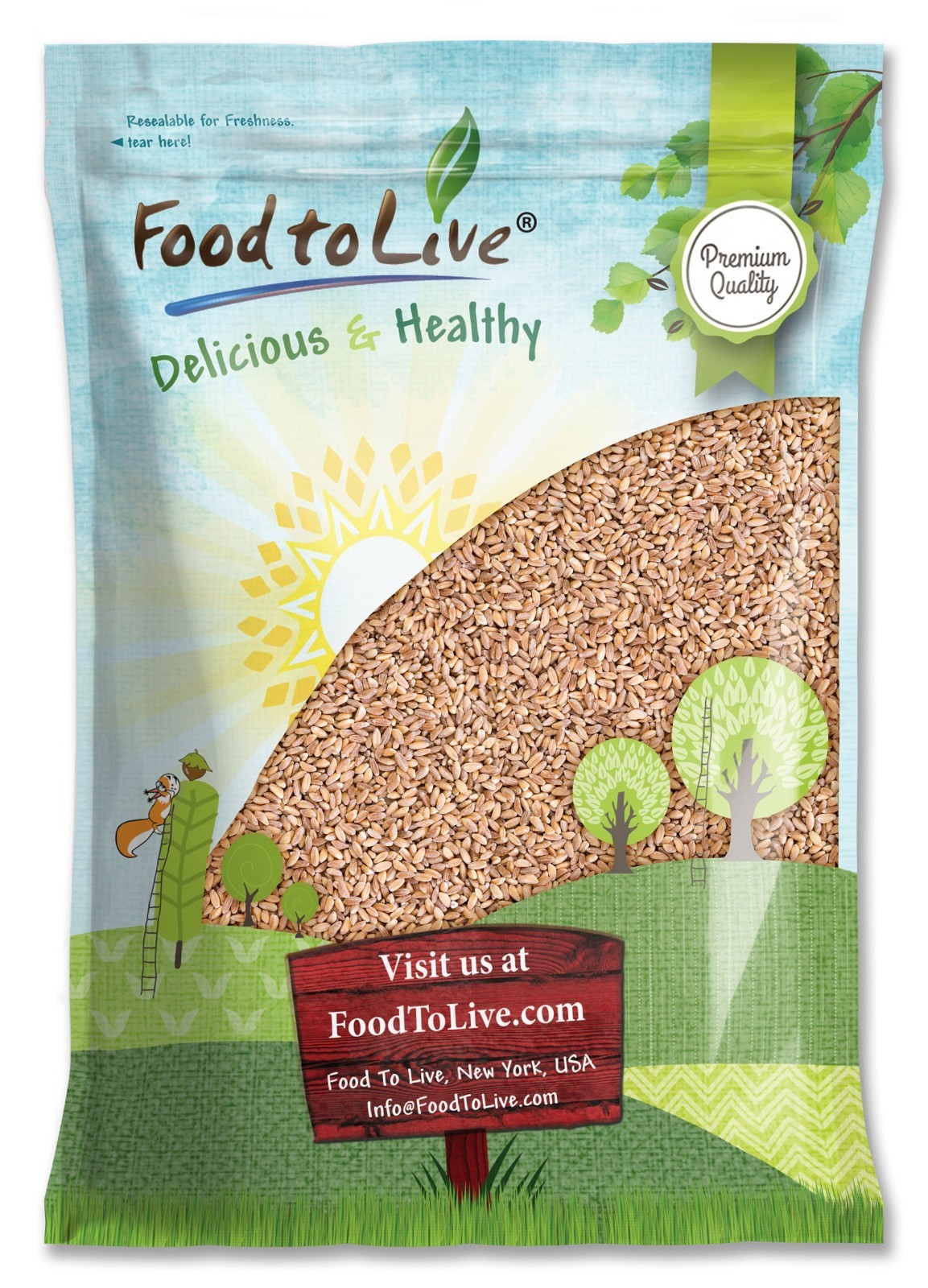 Pearled Farro Grain – Kosher, Vegan, Whole Grain in Bulk – Food To Live®