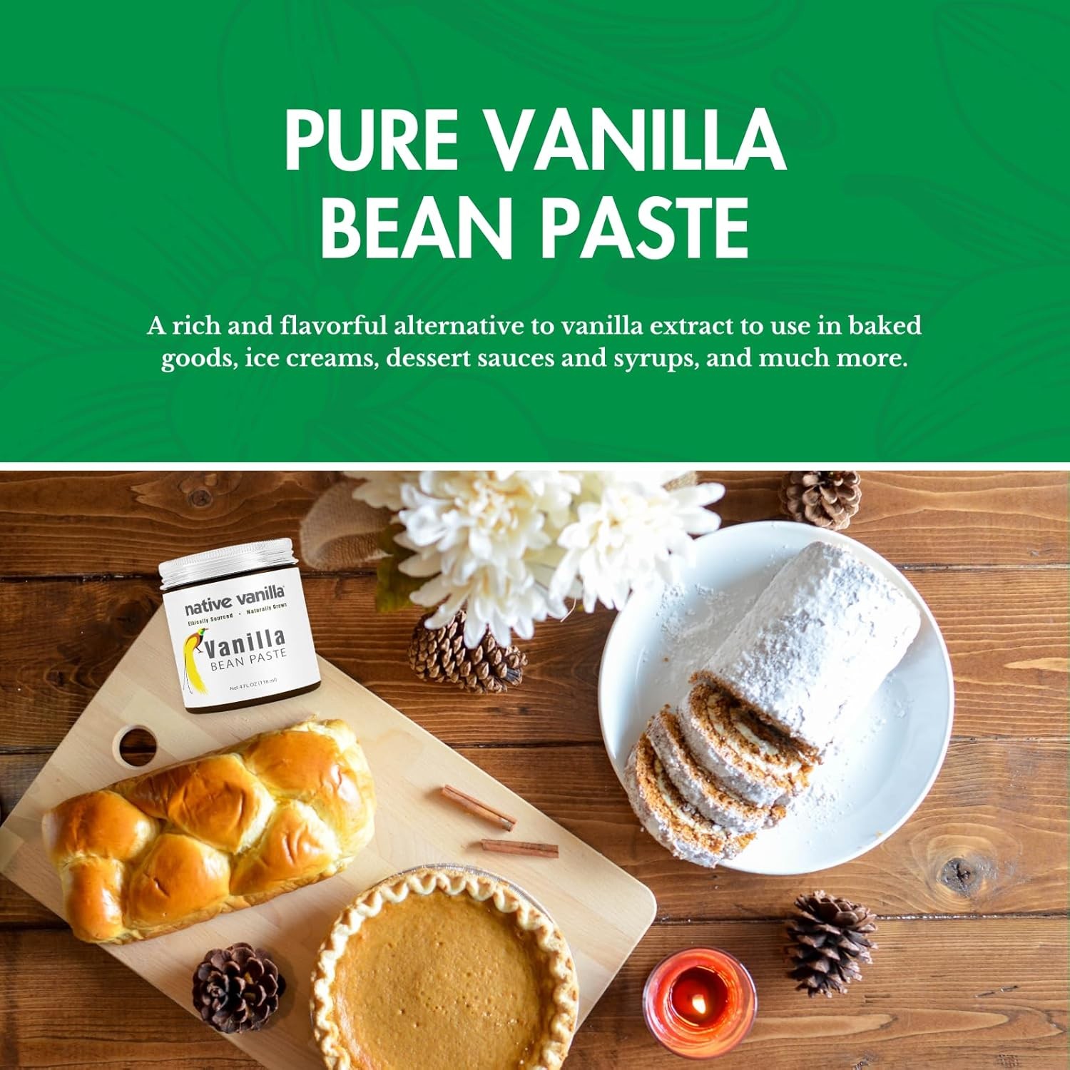 Vanilla Bean Paste – Native – All Natural Pure 4 Fl Oz (Pack of 1)