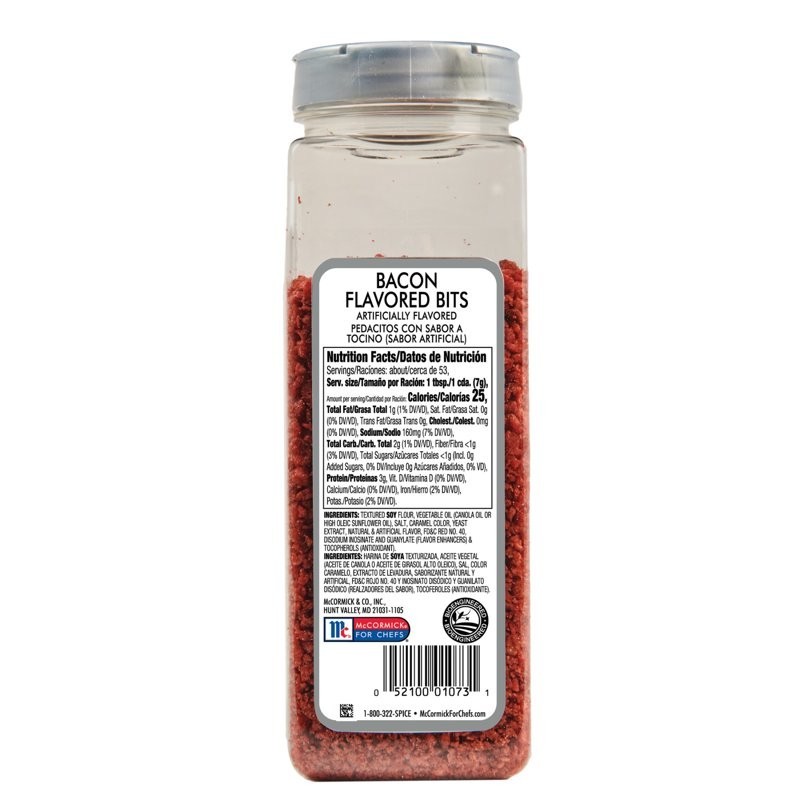 McCormick Culinary Non-GMO Kosher Bacon Flavored Bits, 13.0 oz Bottle