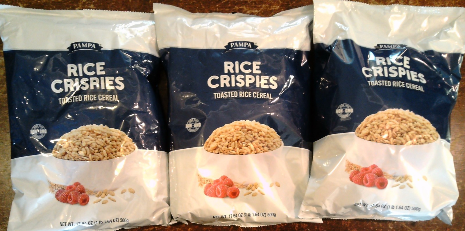 LOT 4 (FOUR) Pampa Rice Crispies toasted rice cereal 17.64oz (9/26 (3) & 8/26 (1