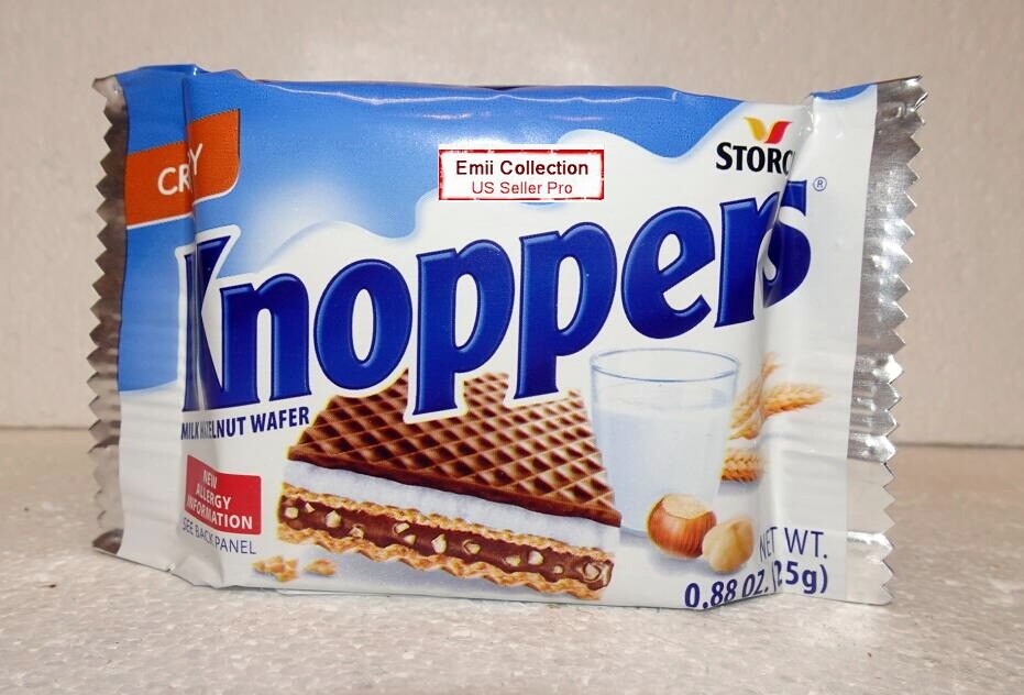 Storck Knoppers German Milk Hazelnut Chocolate Wafer 1 Pack/5 Pics 0.88oz 25g
