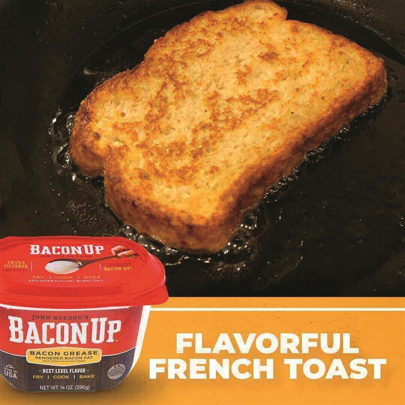 Rendered Bacon Grease Bacon Fat 14 oz Tub For Frying Cooking Baking Shelf Stable
