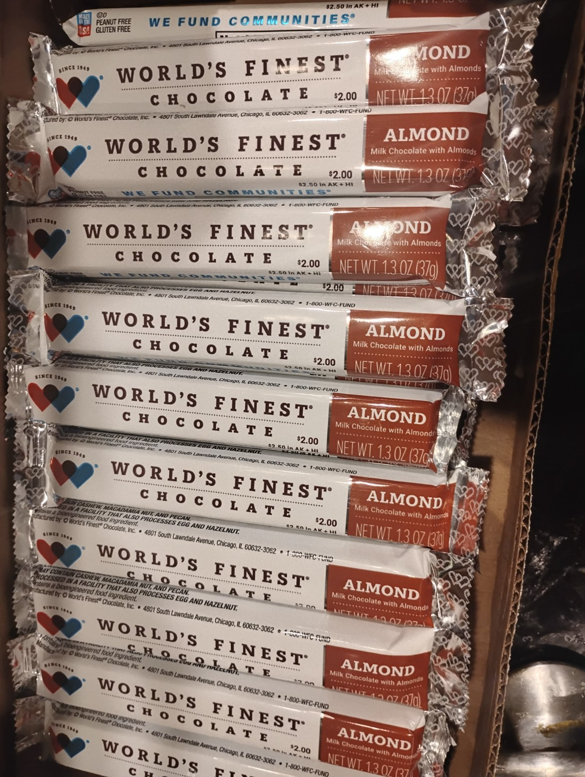 ***WORLD’S FINEST CHOCOLATE Almond (24) x $2.00 Each Bars***