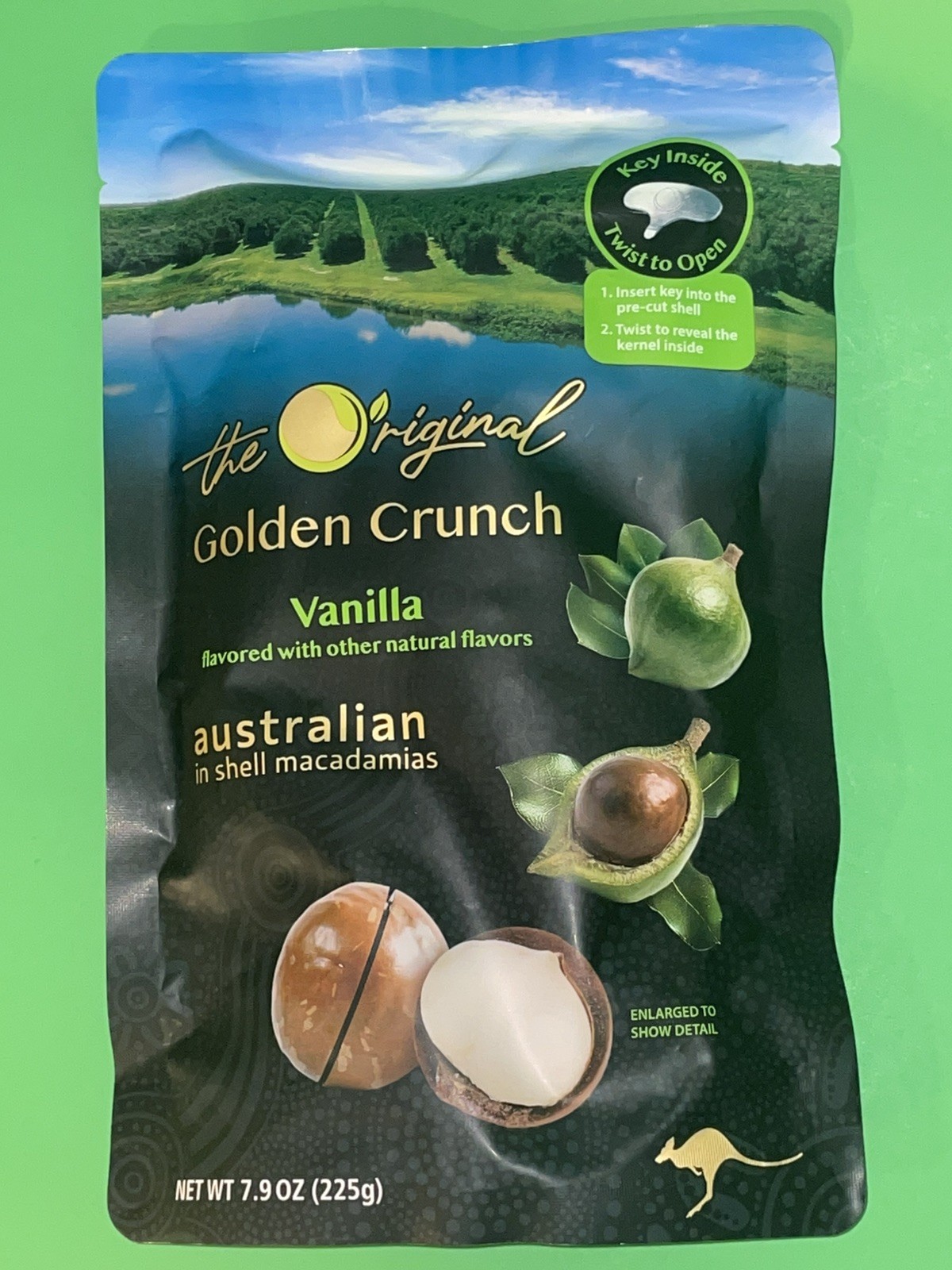 Australian Macadamia Vanilla Nuts In Shell Twist/Open Key – 225g FREE SHIP 12/26