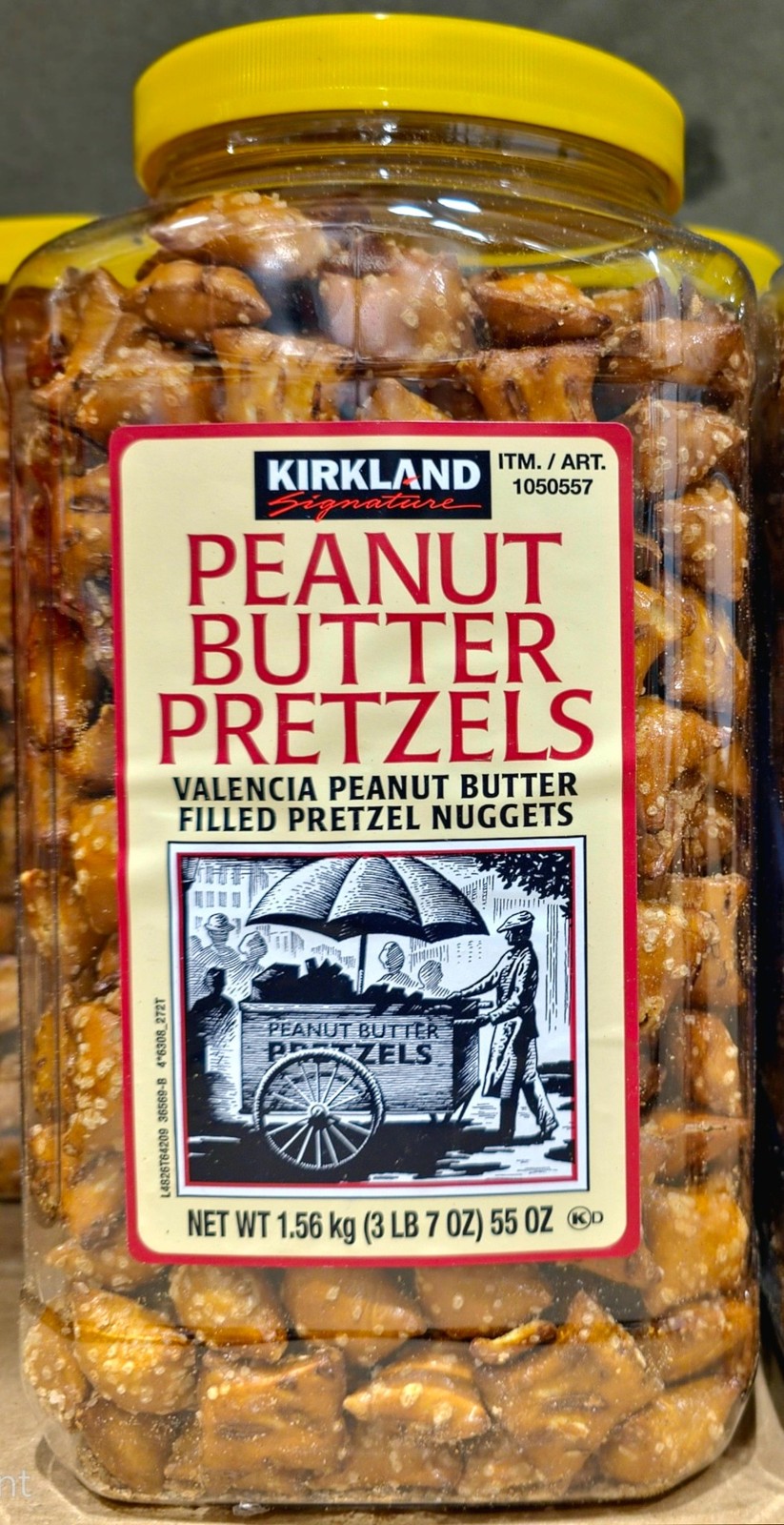 Kirkland Signature Peanut Butter Pretzels Valencia Filled Nuggets 55 oz Tub 1PK