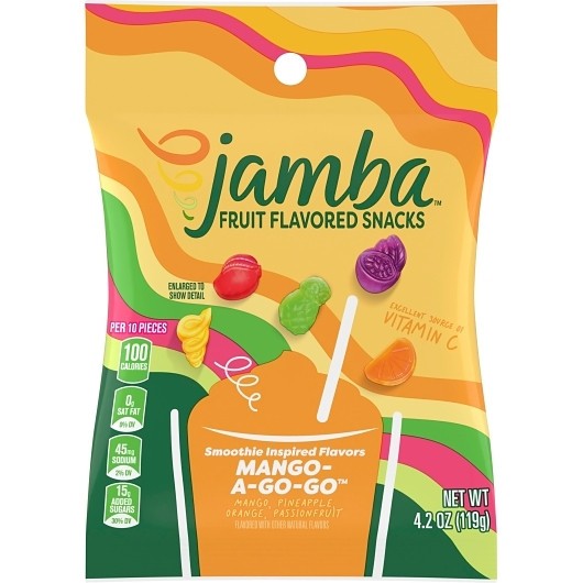 Jamba Mango- A-Go-Go Fruit Flavored Snacks, 4.2 Ounce, 12 Per Box, 3 Per Case