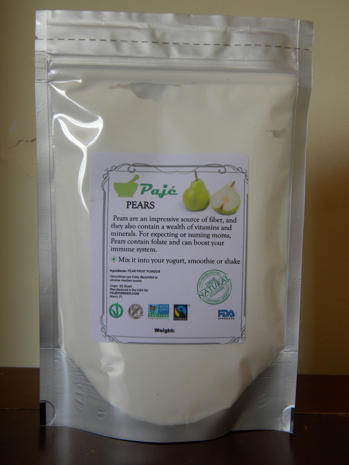 PEARS powder 8oz 16oz 1lb 32oz 2lb 4lb IMMUNE SYSTEM BOOST MINERALS VIT C, PAJE