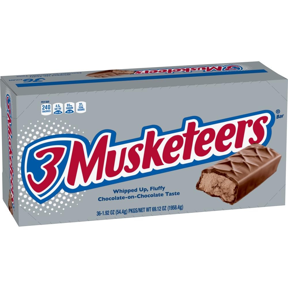 3 MUSKETEERS Milk Chocolate Candy Bars Full Size Chocolate Bars Pack of 36