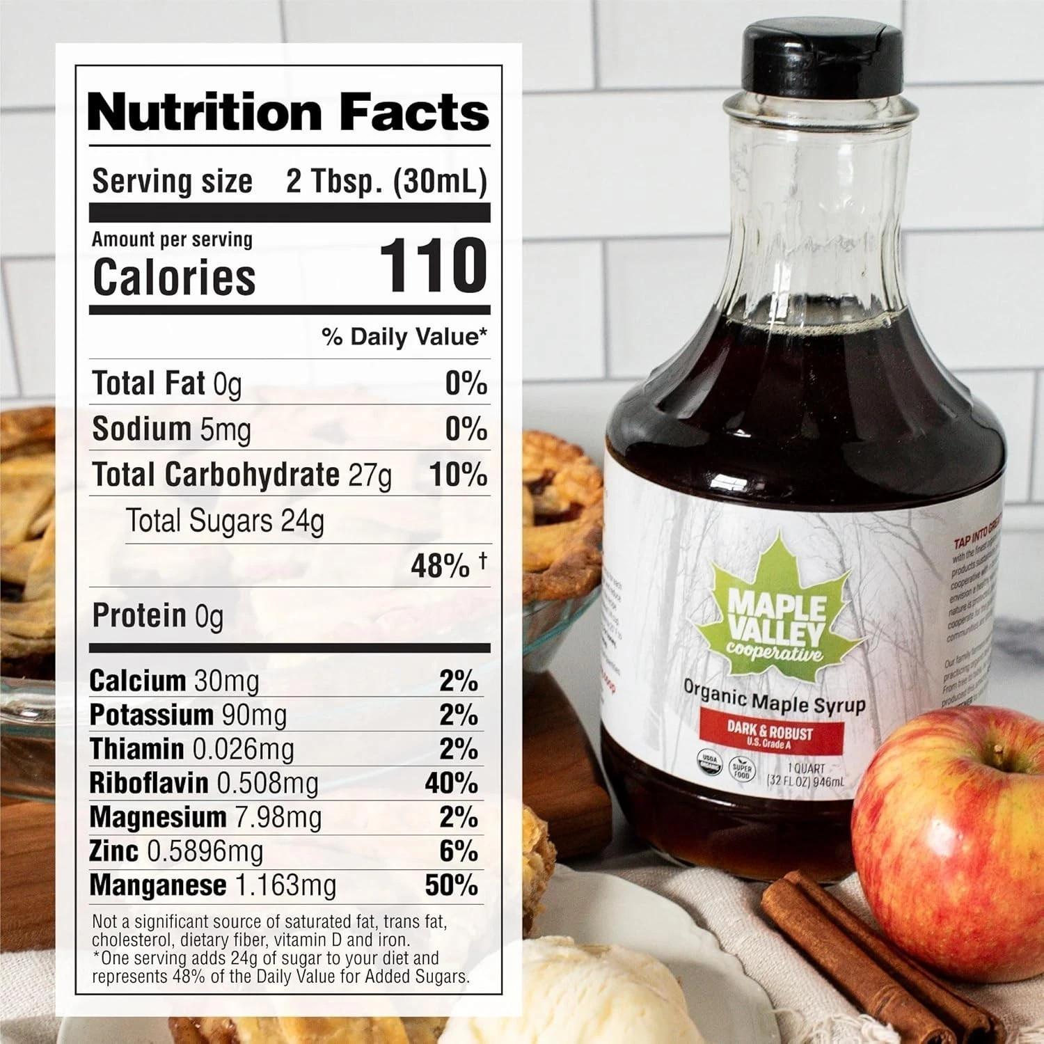 Maple Valley Organic Pure Maple Syrup, Dark & Robust