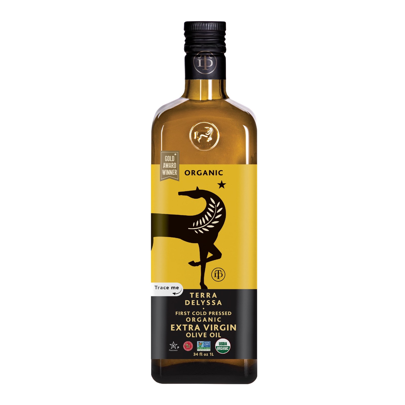 Organic Extra Virgin Olive Oil in 34 fl. oz -Single Sourced,High in Antioxidants