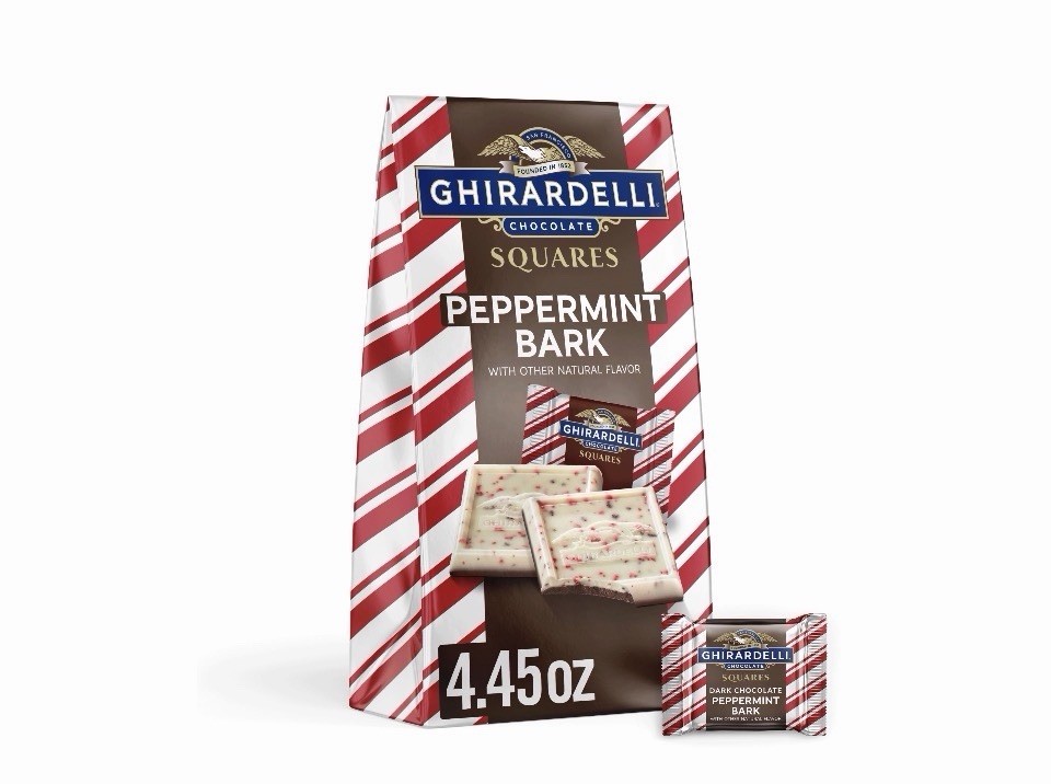 3 Packs Ghirardelli Dark Chocolate Peppermint Bark Squares 4.45 Oz Each