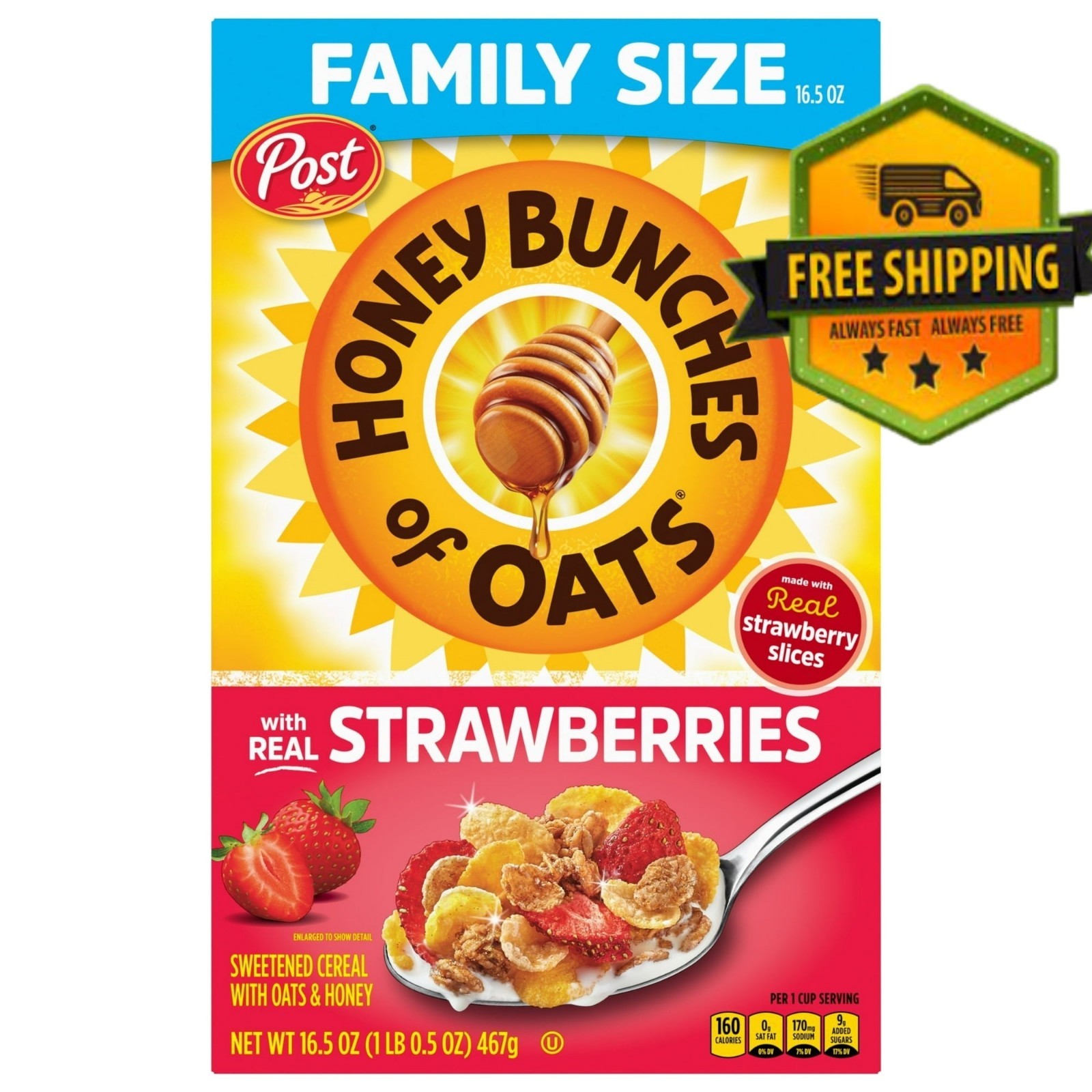 Honey Bunches of Oats with Real Strawberries Cereal, 16.5 oz
