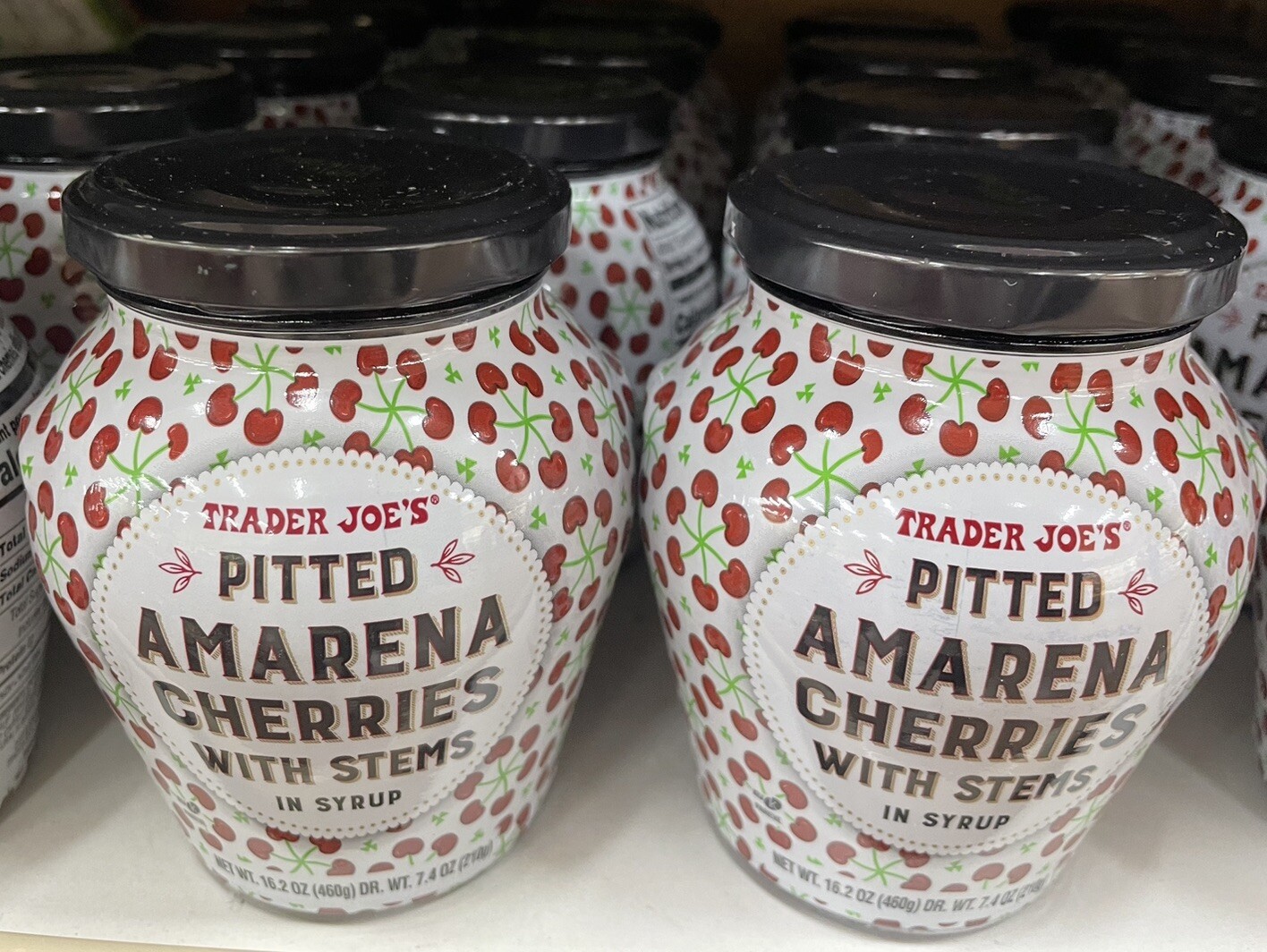 2 Packs Trader Joe’s Pitted Amarena Cherries in Syrup 16.2 oz Each Pack 🍒🍒