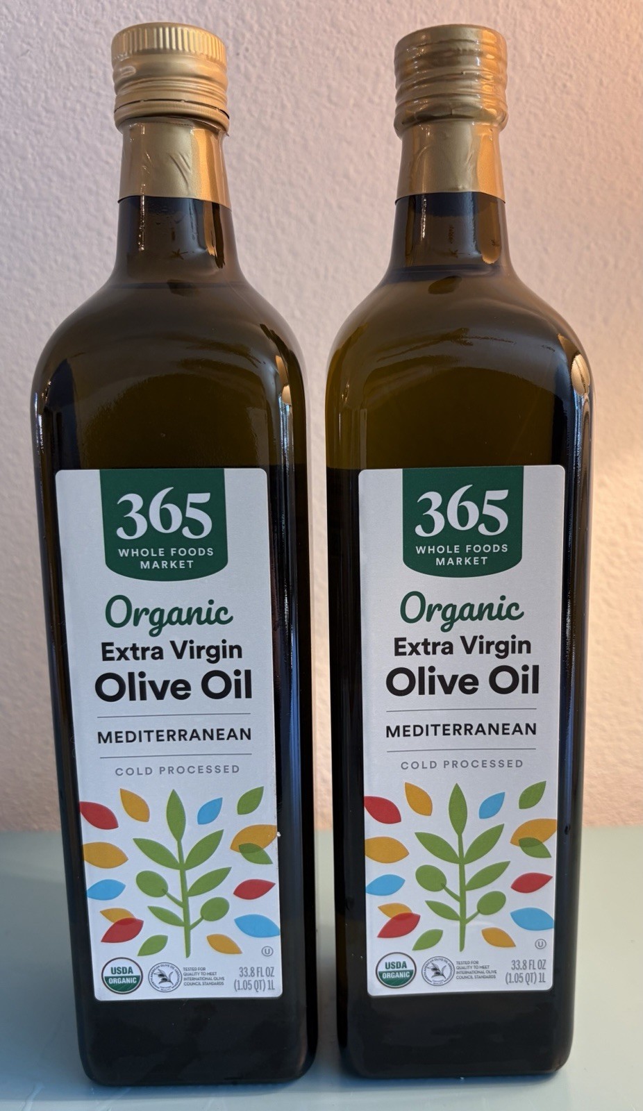 Olive Oil Extra Virgin Organic 365 Whole Foods Market 2 Pack 33.8 oz