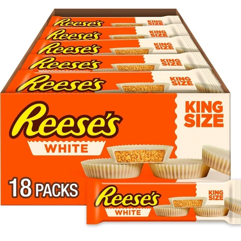 White Reese’s Peanut Butter Cups King Size – Kids Favorite Snack -2.8 Oz (18 …
