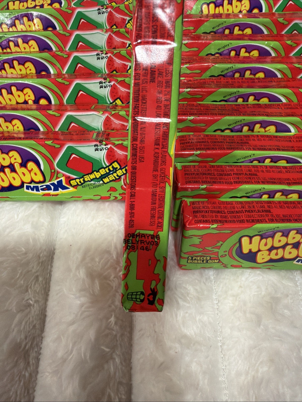 Hubba Bubba Max Strawberry Watermelon 18 Packs Of 5 BB 5-2-26 – FREE SHIPPING
