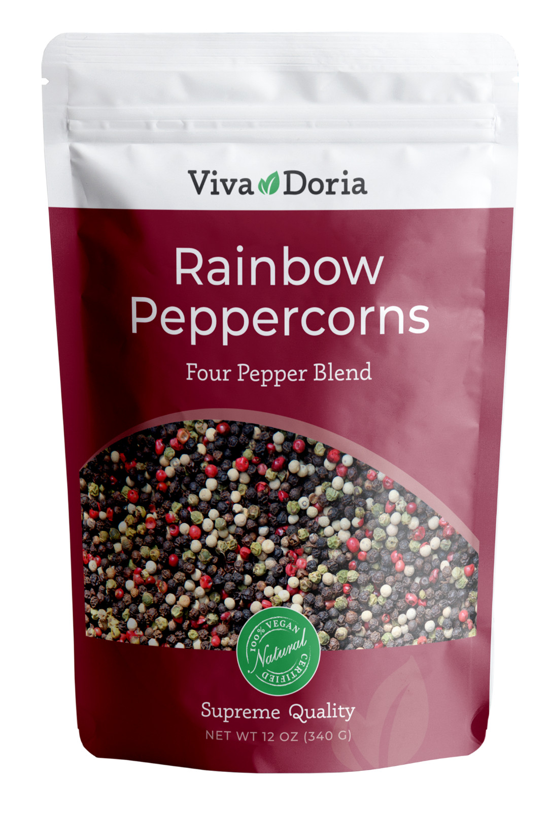 Viva Doria Rainbow Peppercorn, 12 oz – 4 Kind Whole Pepper Blend