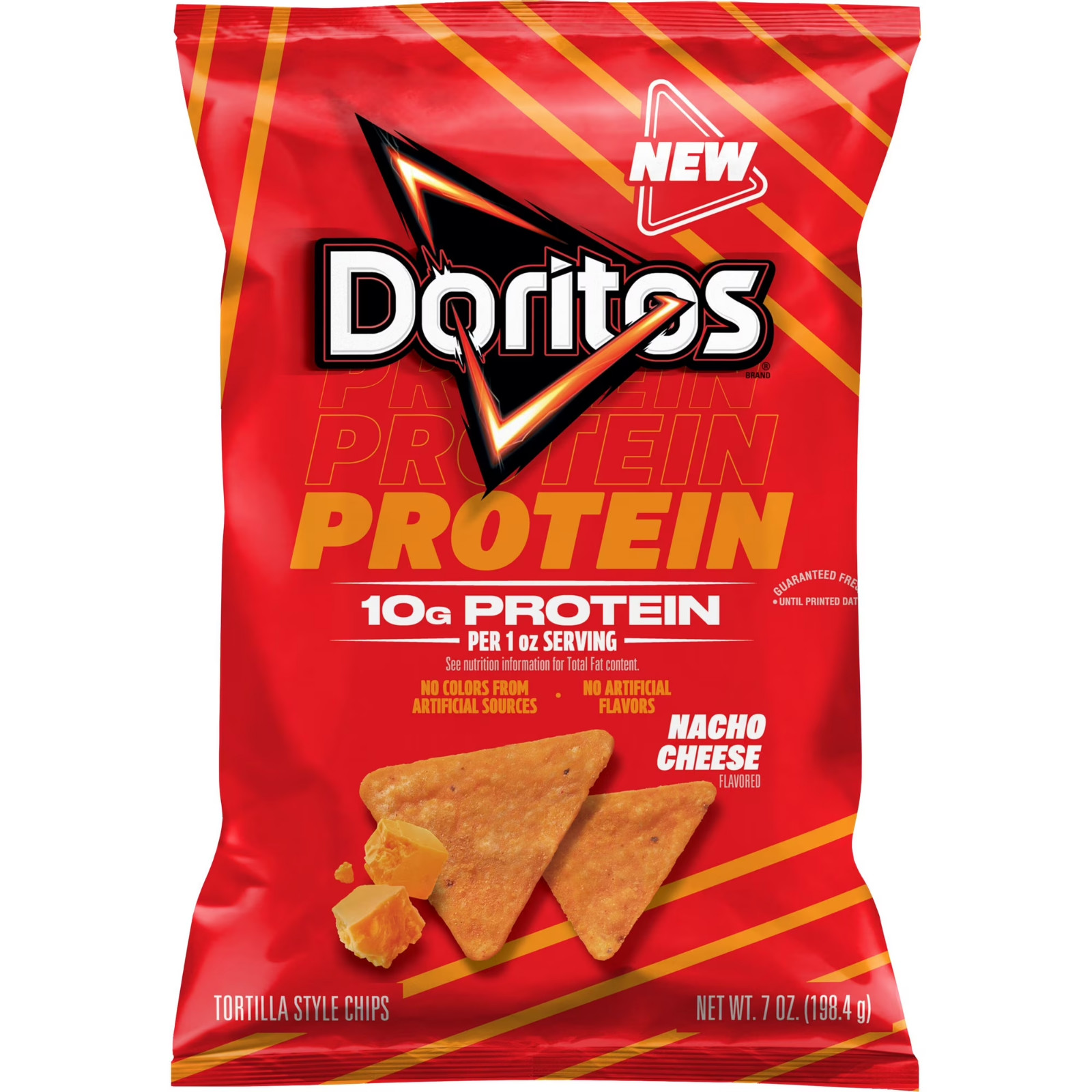 Doritos Protein Nacho Cheese Tortilla Chips 7 oz Bags Crunchy Snack 4 PackDorito