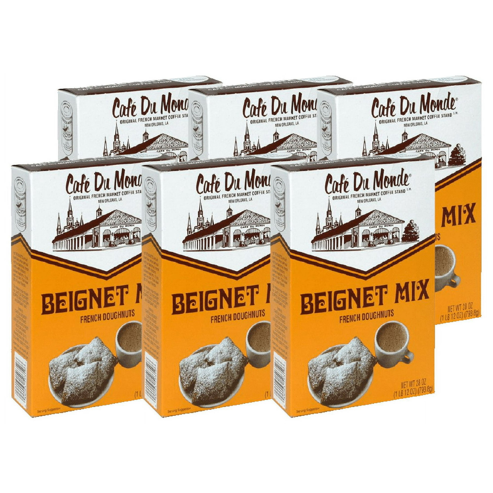 Cafe Du Monde Beignet French Donut Mix 28 oz – 6 Boxes