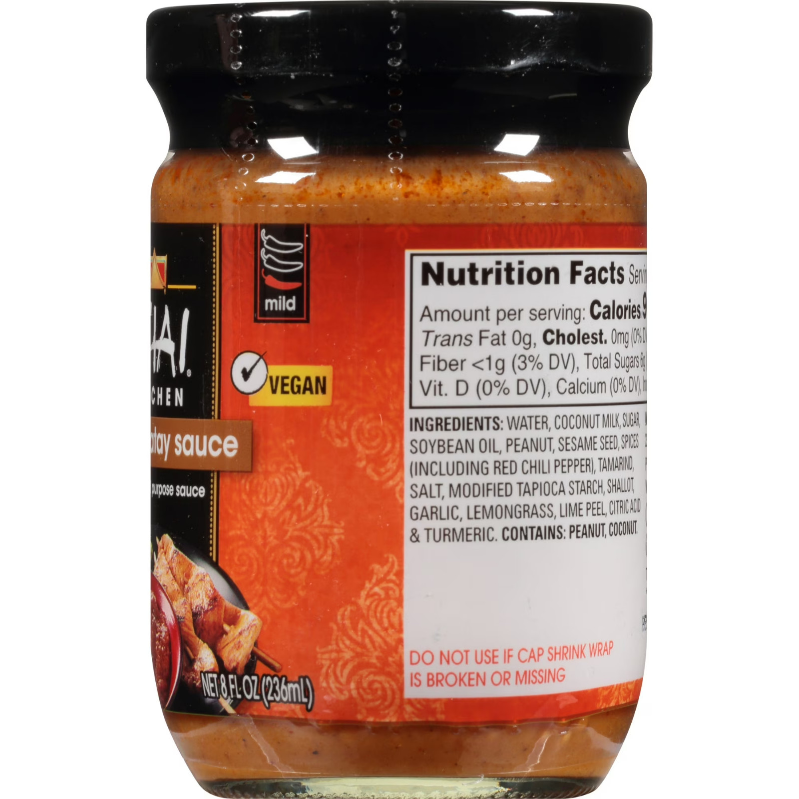 Peanut Satay Dipping Sauce, Mild Flavor, 8 fl oz Free Shipping in 2 days