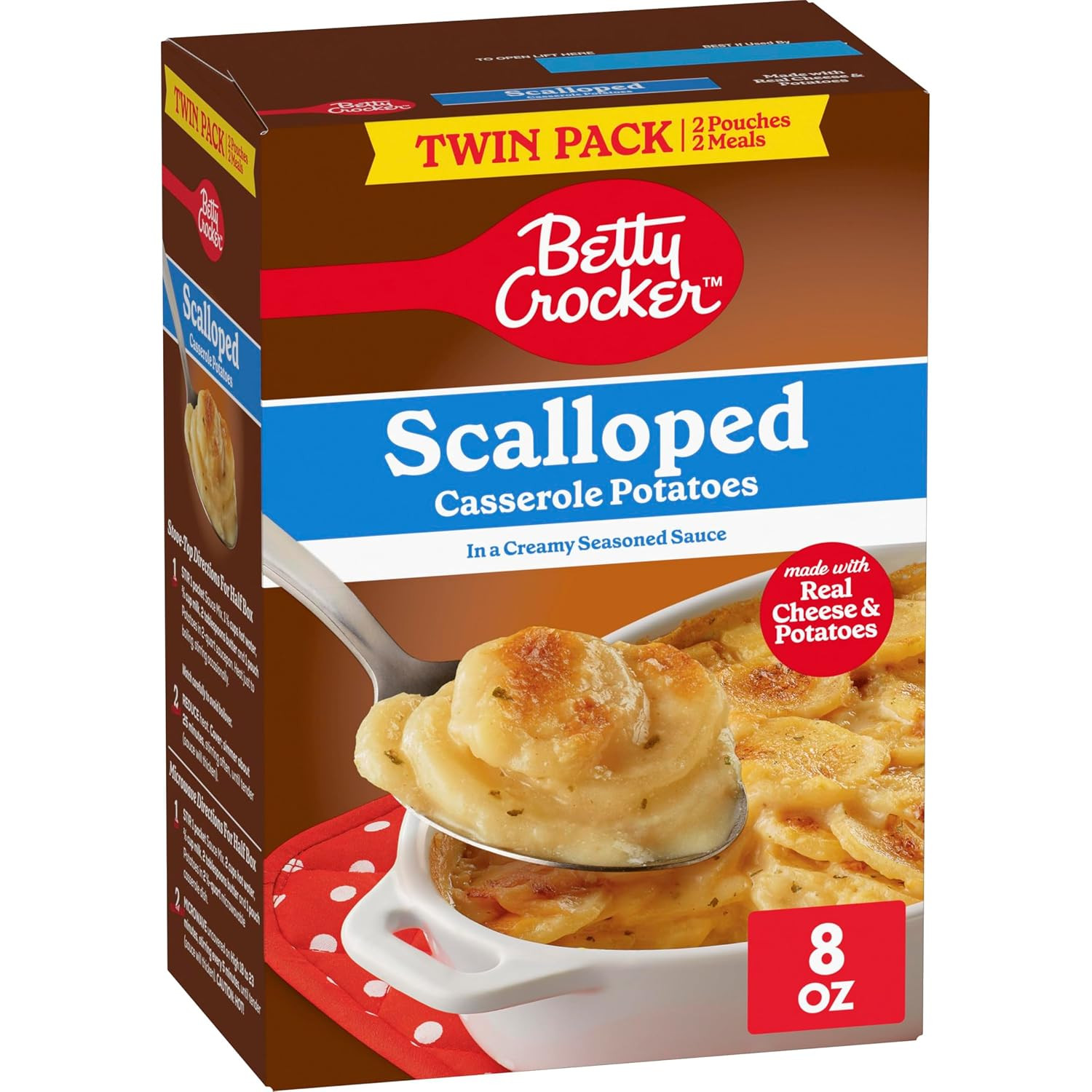 Scalloped Casserole Potatoes, Made with Real Cheese, Twin Pack, 8