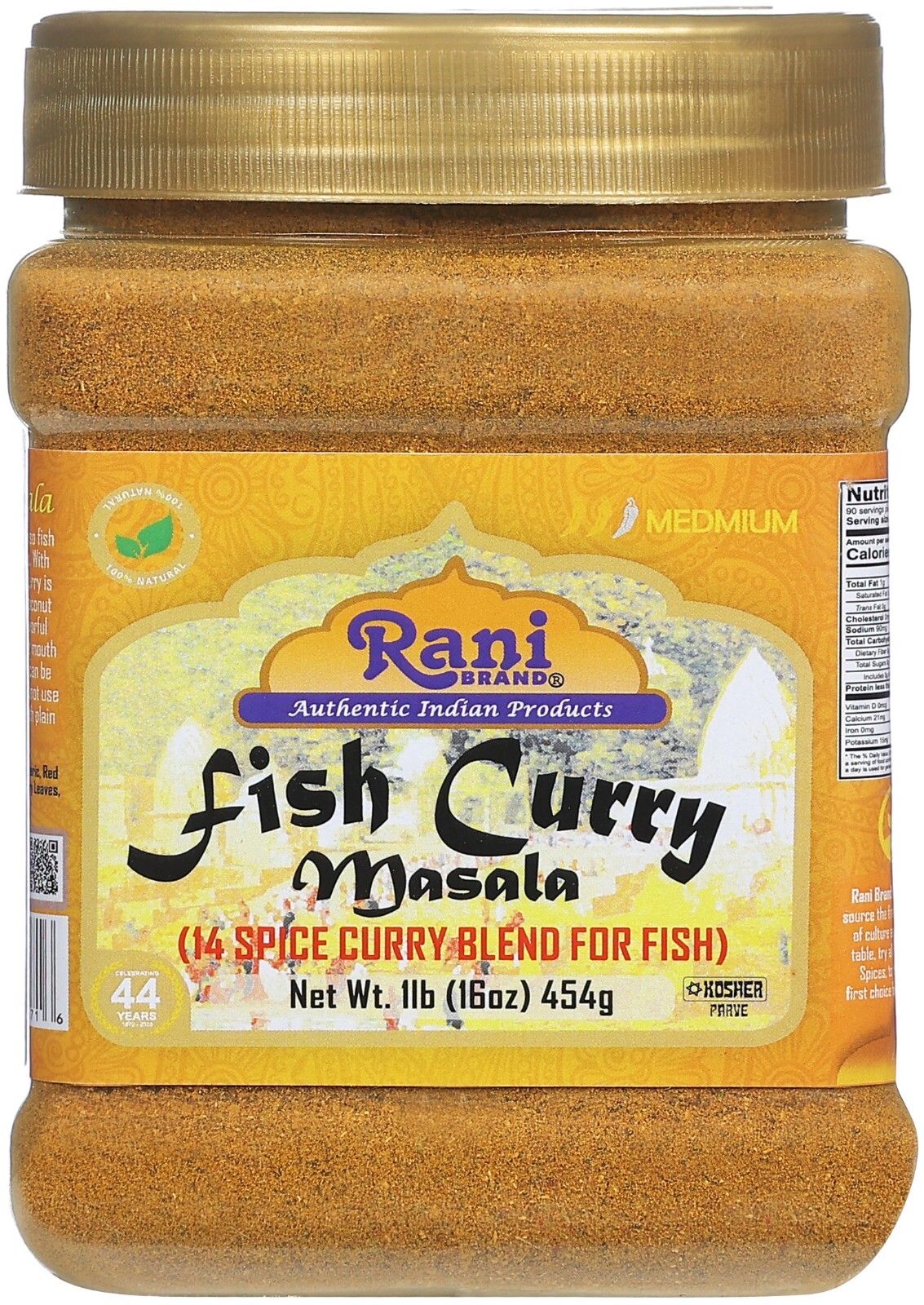 Rani Fish Curry Masala (14-Spice Curry Blend for Fish) 16oz (1lb) 454g PET Jar