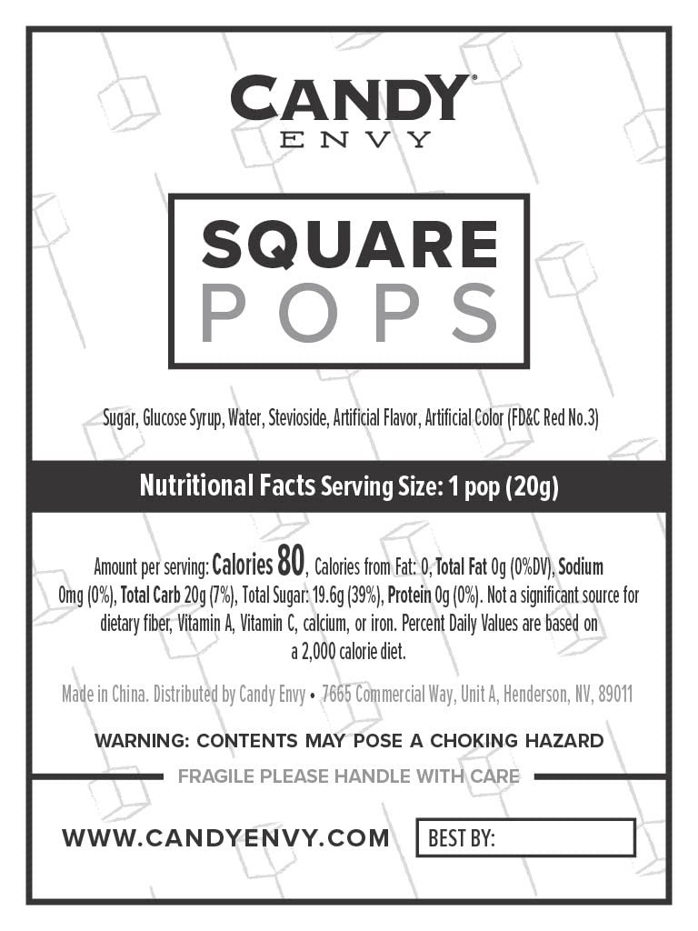 – Red Square Pops – 24 Pack – Cinnamon Flavored Lollipops