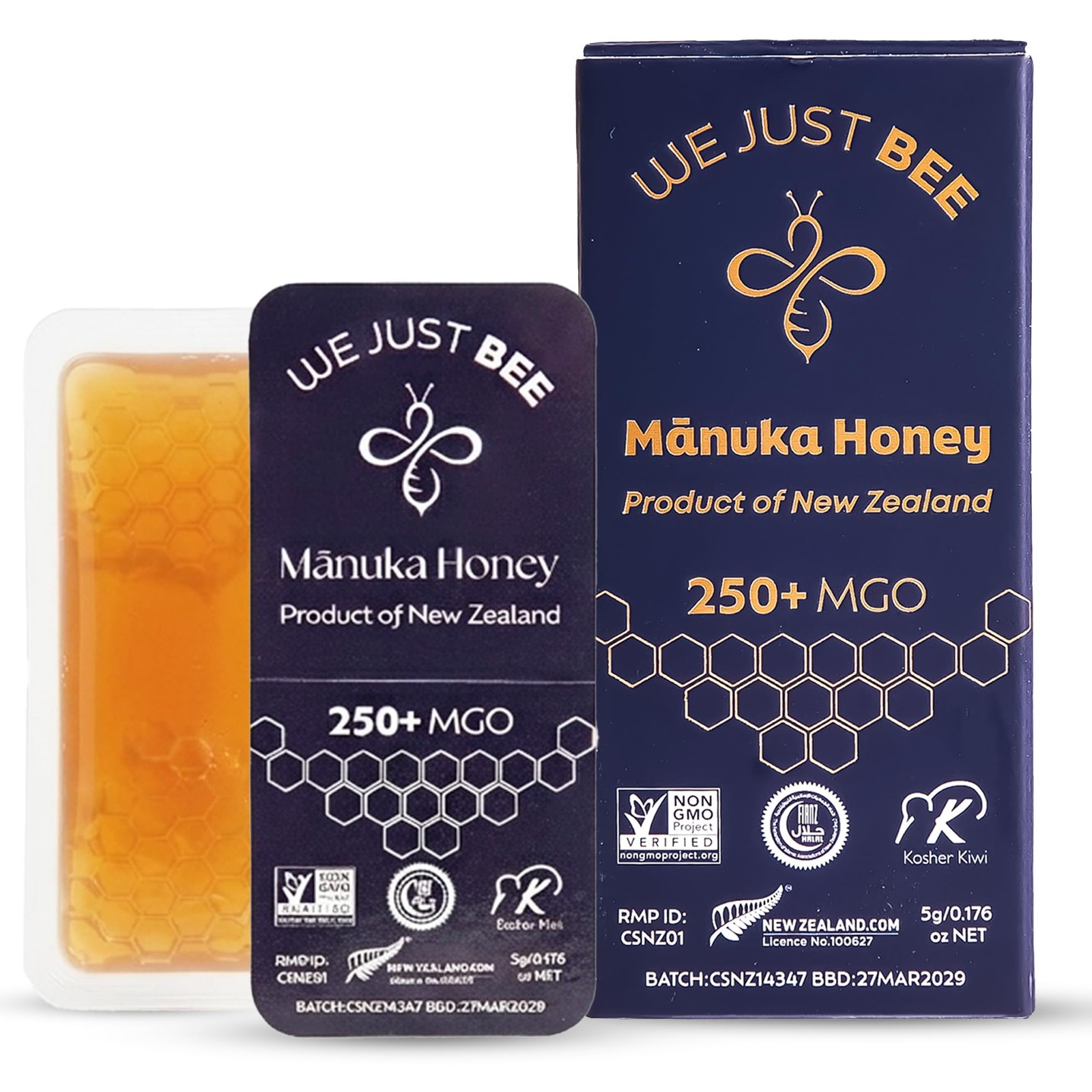 Manuka Honey Packets, 12 Single~Serve Sticks, New Zealand, Halal, Kosher