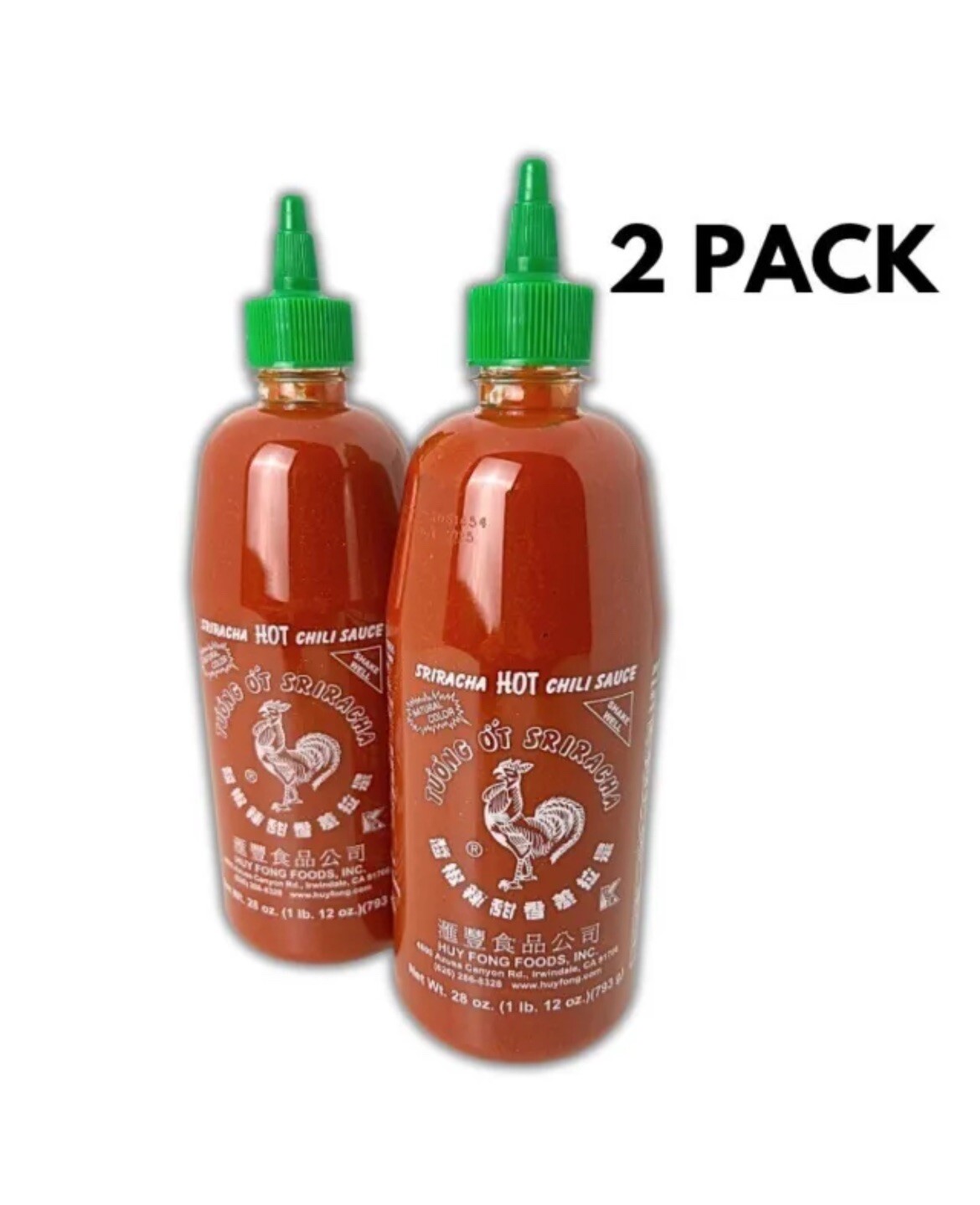 Original Huy Fong Foods Sriracha Hot Chili Sauce 28oz – 2 Pack