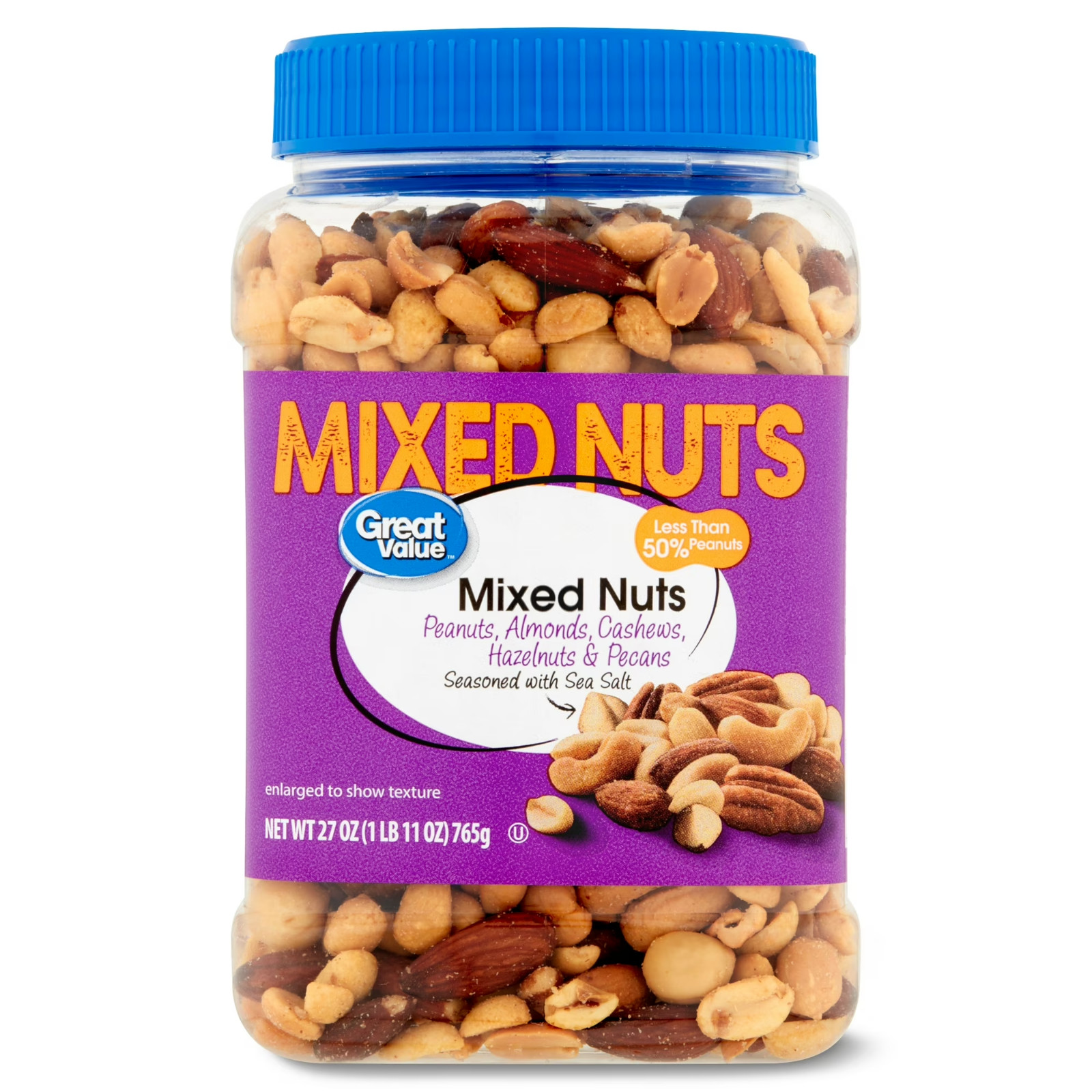Great Value Mixed Nuts with Peanuts, 27 oz new