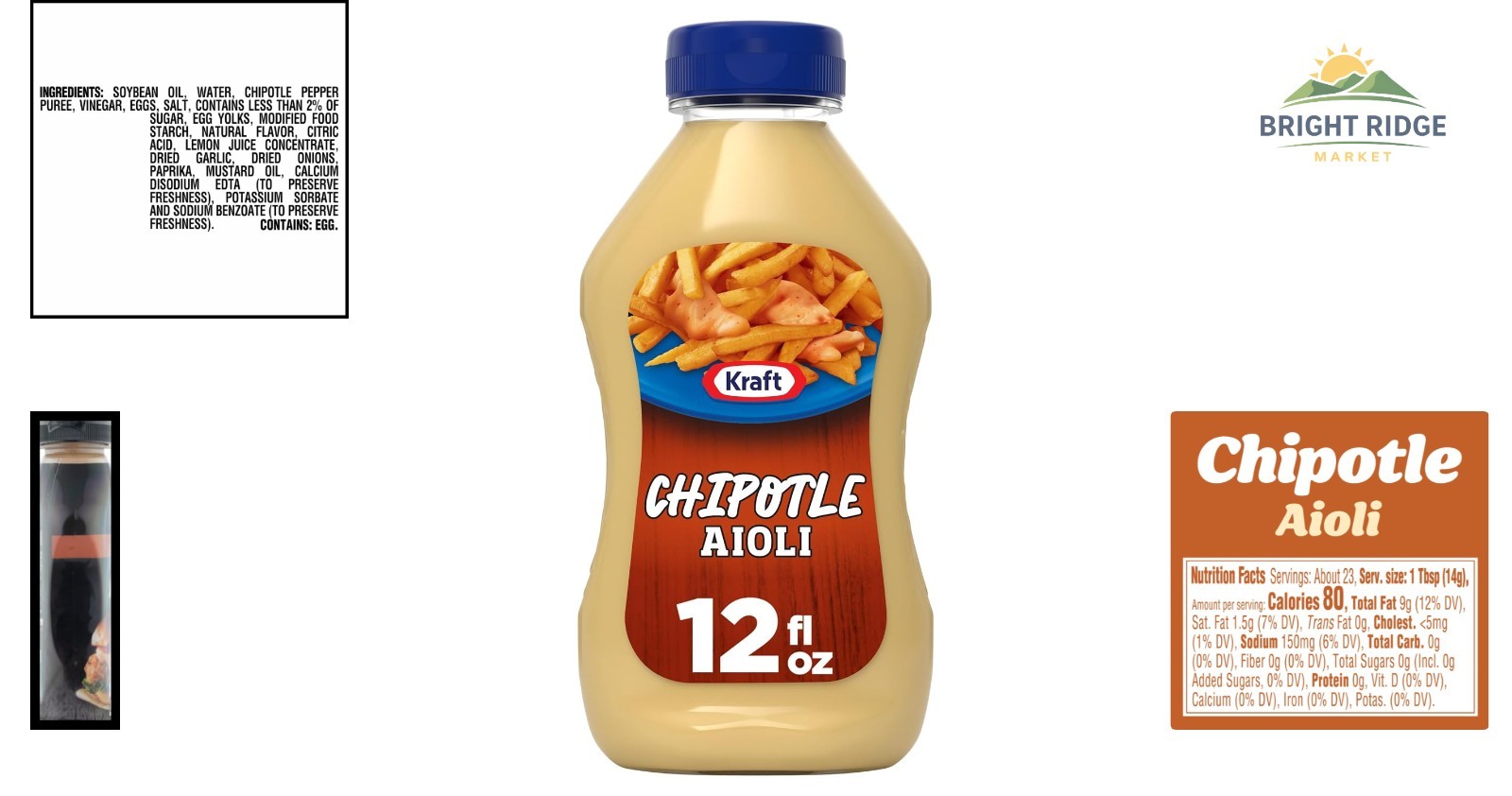 12 Fl Oz Chipotle Aioli, Perfect for Dipping, Drizzling, and Flavor Boosting