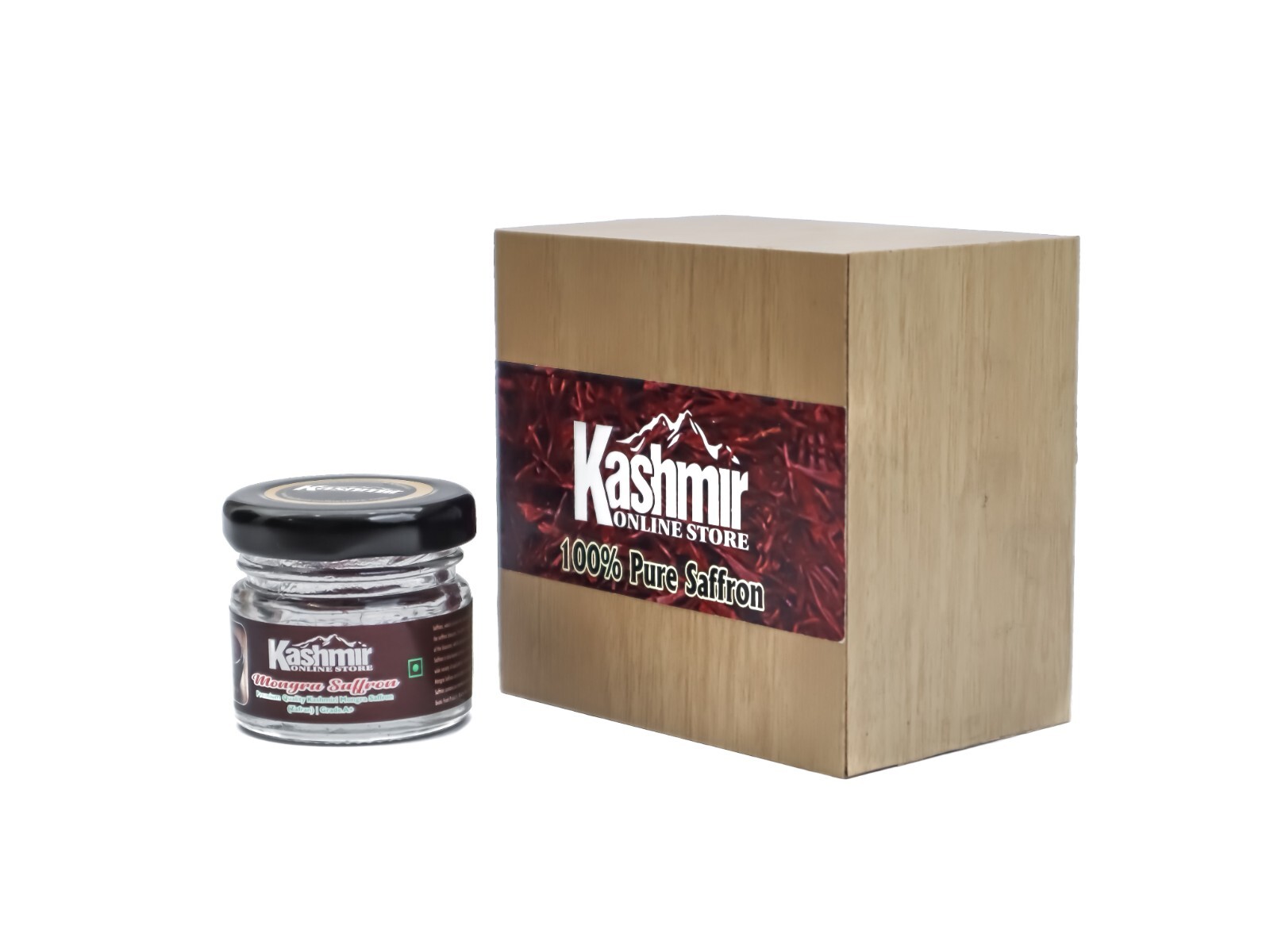 A+ Grade Kashmiri Saffron – 1gm Pure Red Kesar Threads Premium Quality Spice Box