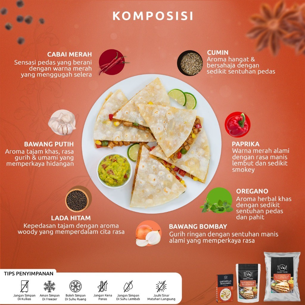 Quesadilla Seasoning Spice Blend No MSG Sweet Heat Swicy Street Flavors Global