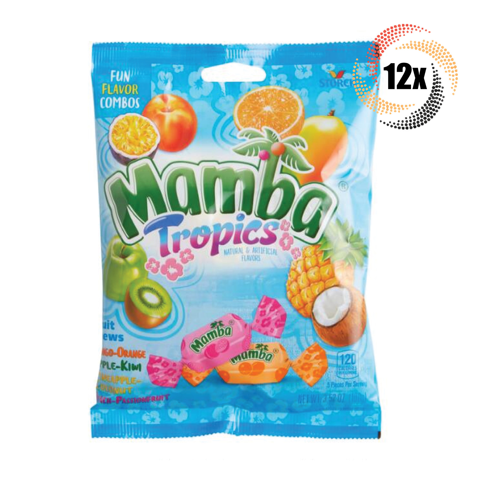 12x Bags Storck Mamba Tropics Assorted Mix Fruit Chews 3.52oz ( Fast Shipping! )